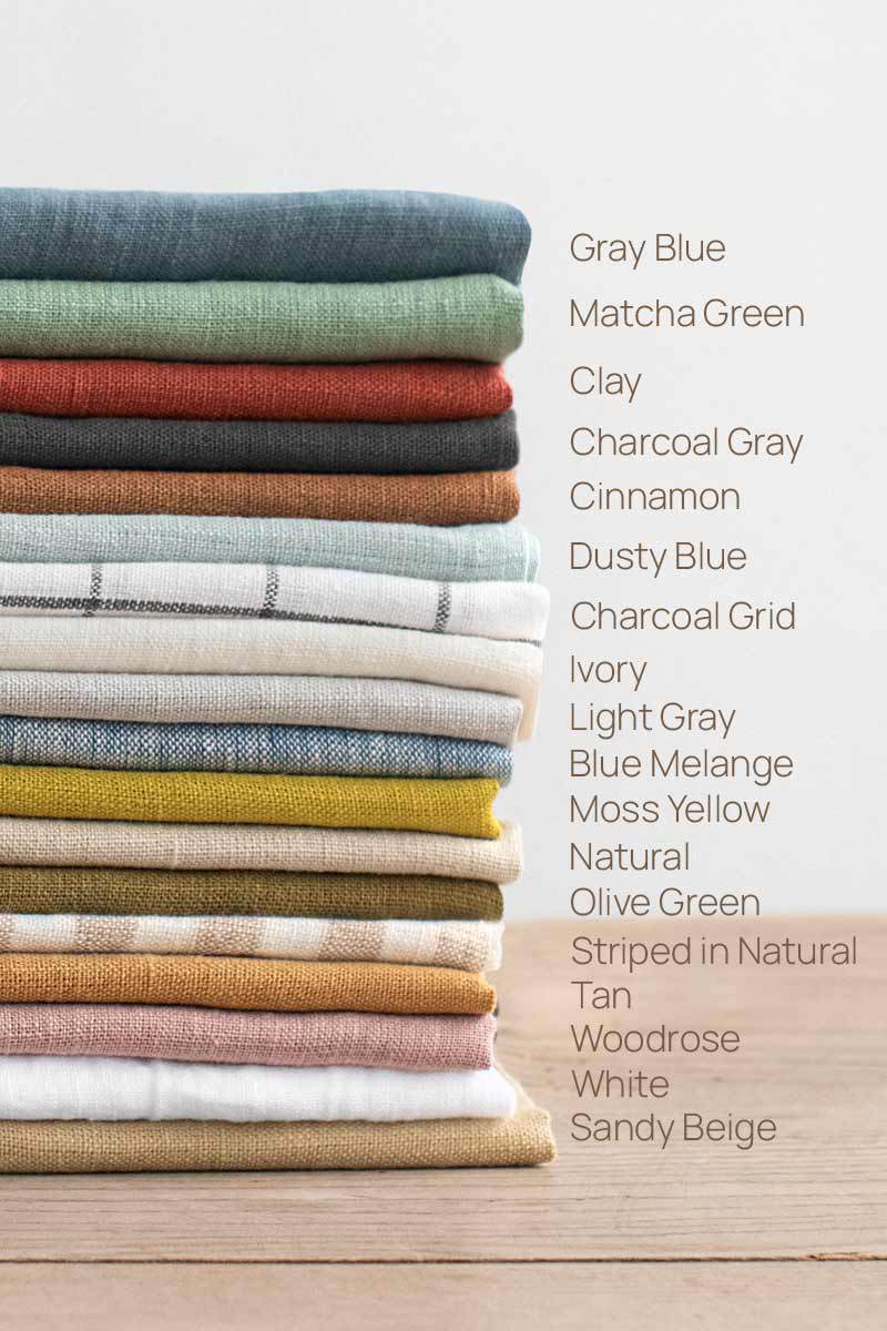 Ruffle trim linen tea towel
