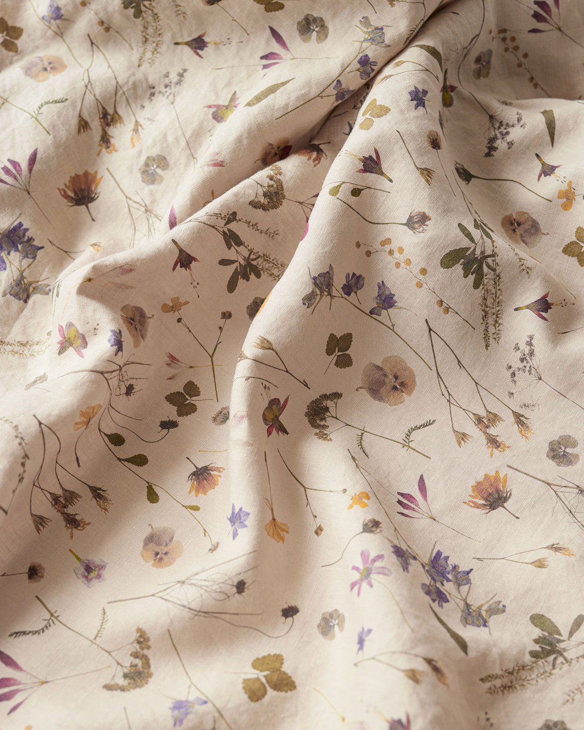 Botanical print linen sheet set (4 pcs)