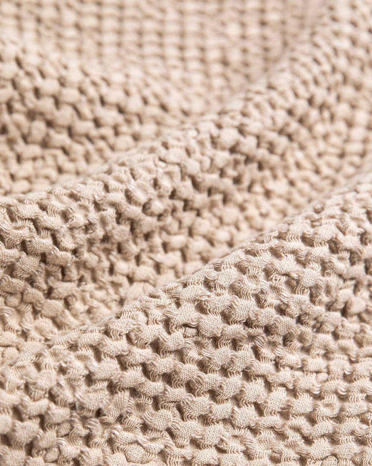 Beige waffle throw - MagicLinen