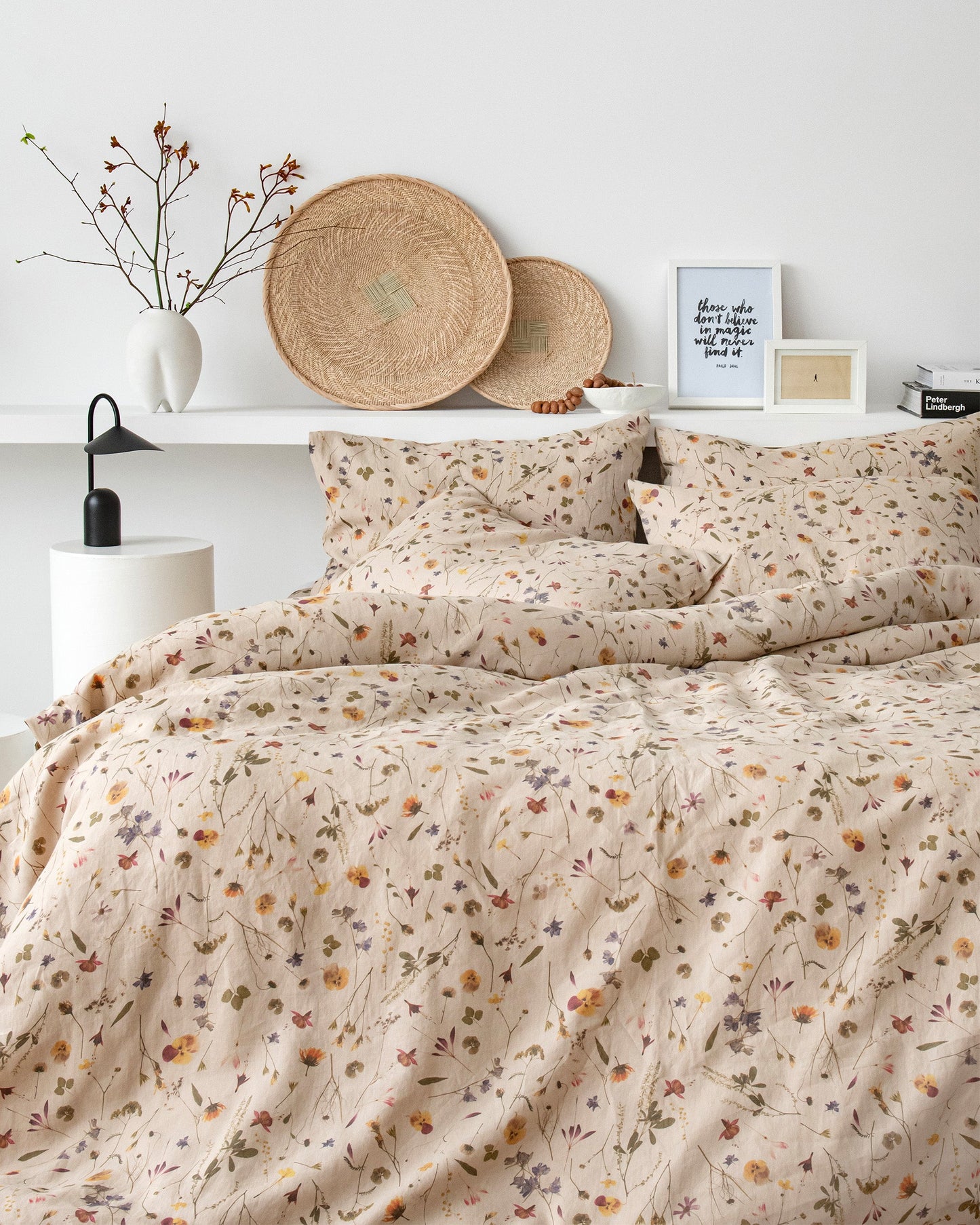 Botanical Print Linen Duvet Set | MagicLinen
