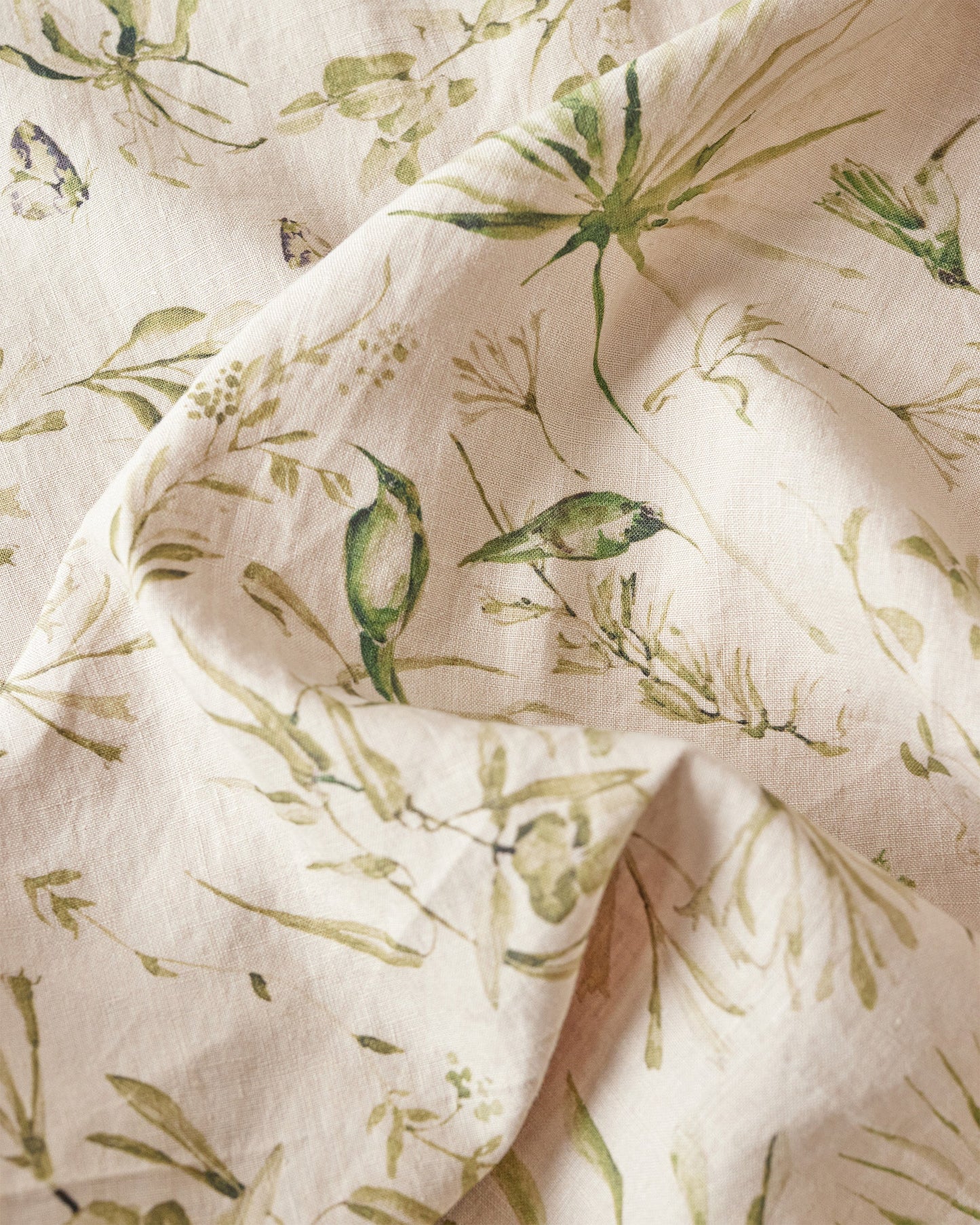 California greens print Round linen tablecloth
