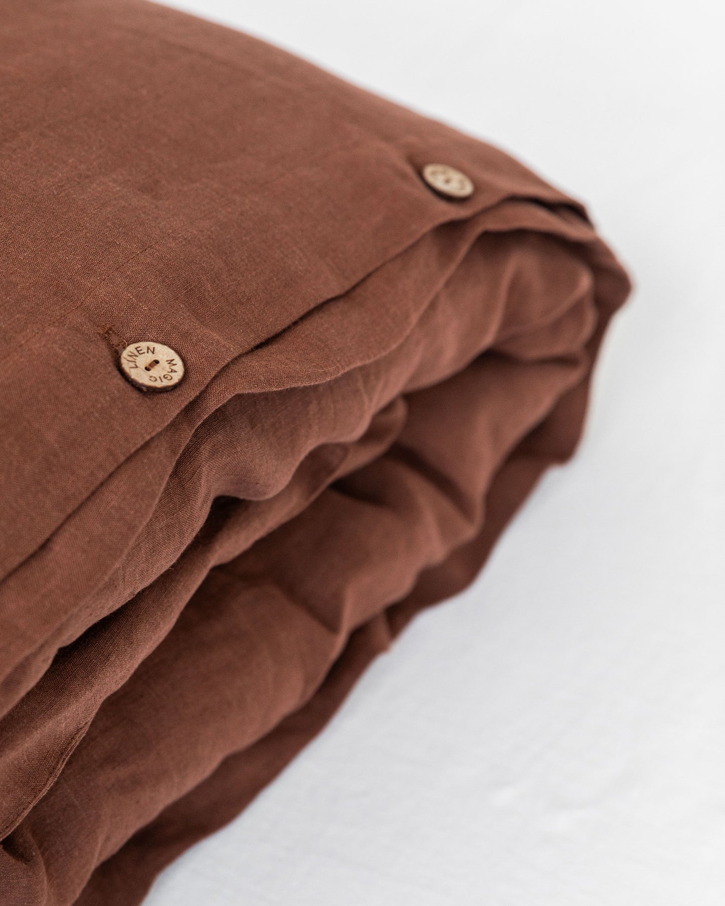 Chocolate brown linen duvet cover