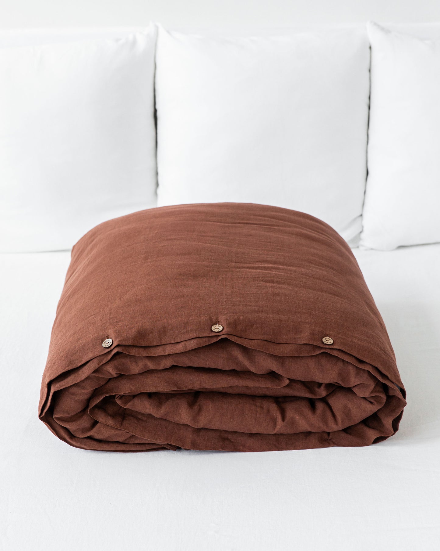 Chocolate brown linen duvet cover