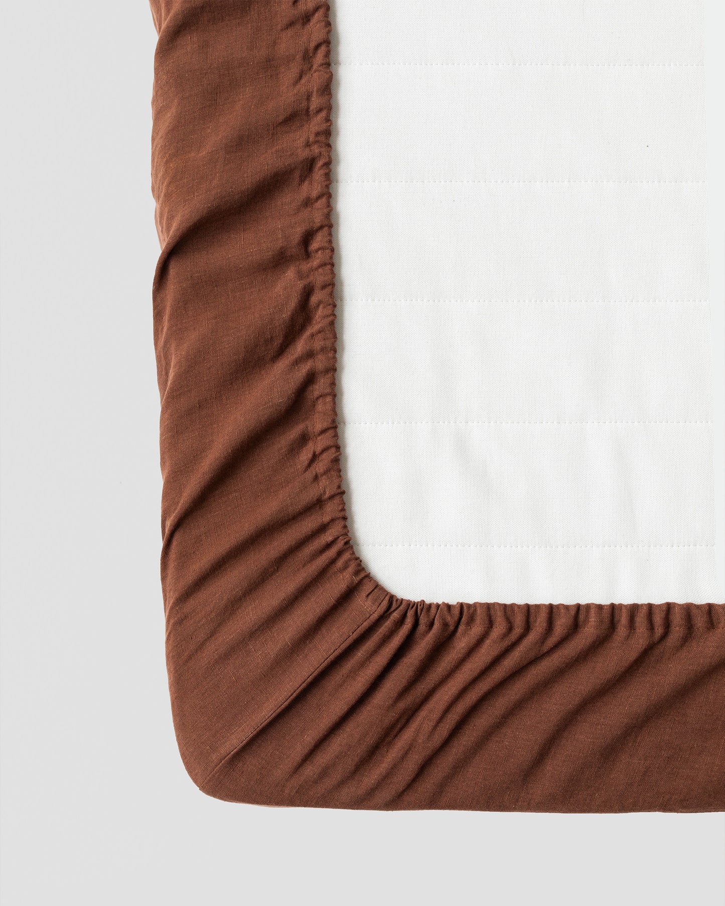 Chocolate brown linen fitted sheet