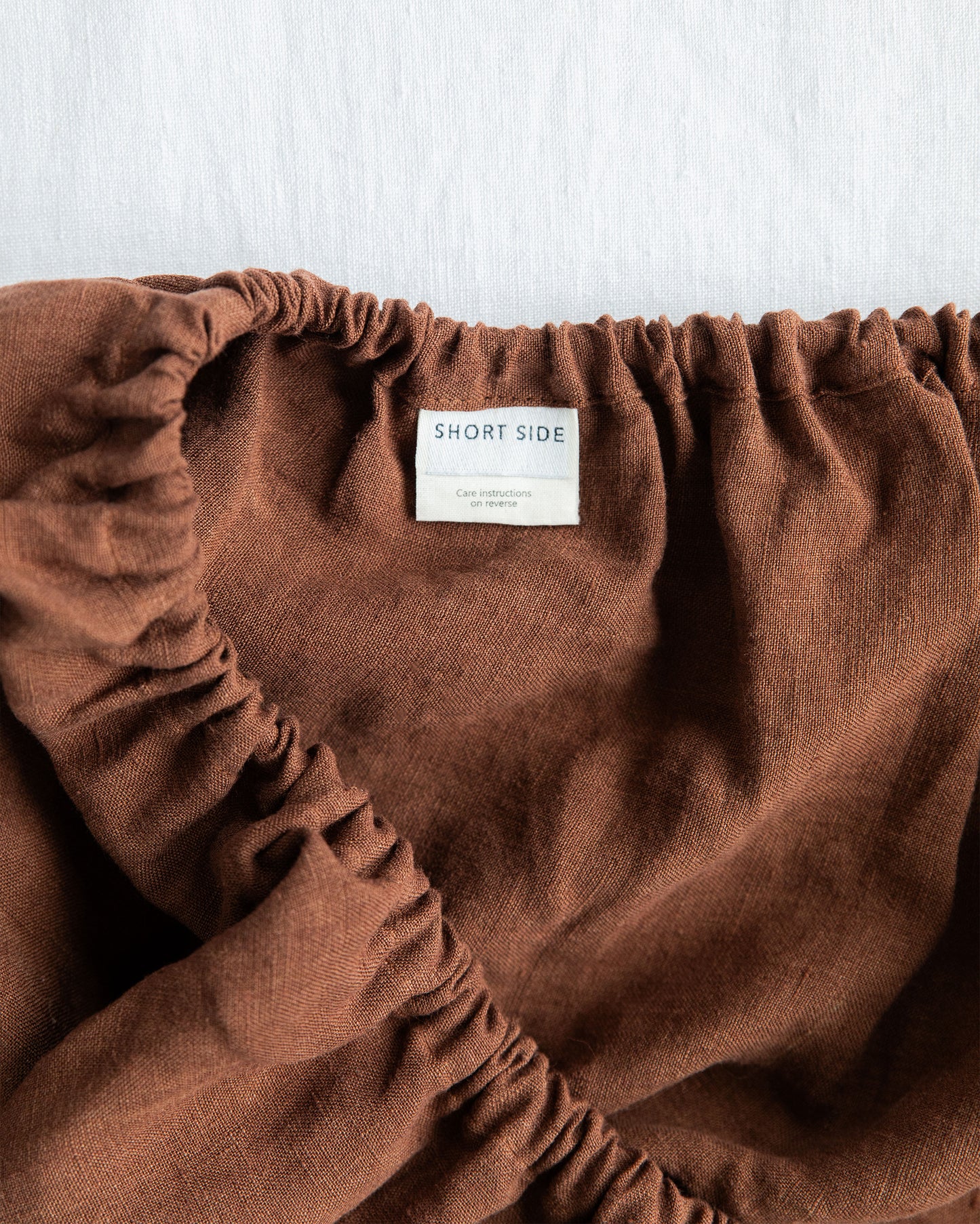 Chocolate brown linen fitted sheet