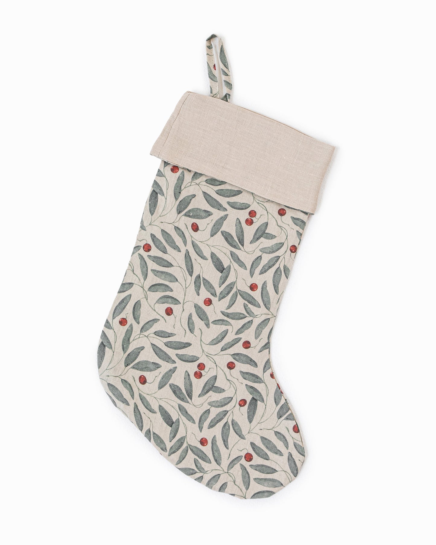 Zero-Waste Christmas Stocking in Mistletoe print | Xmas'24