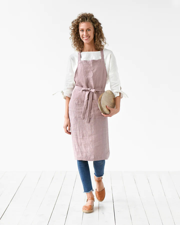 Linen bib apron
