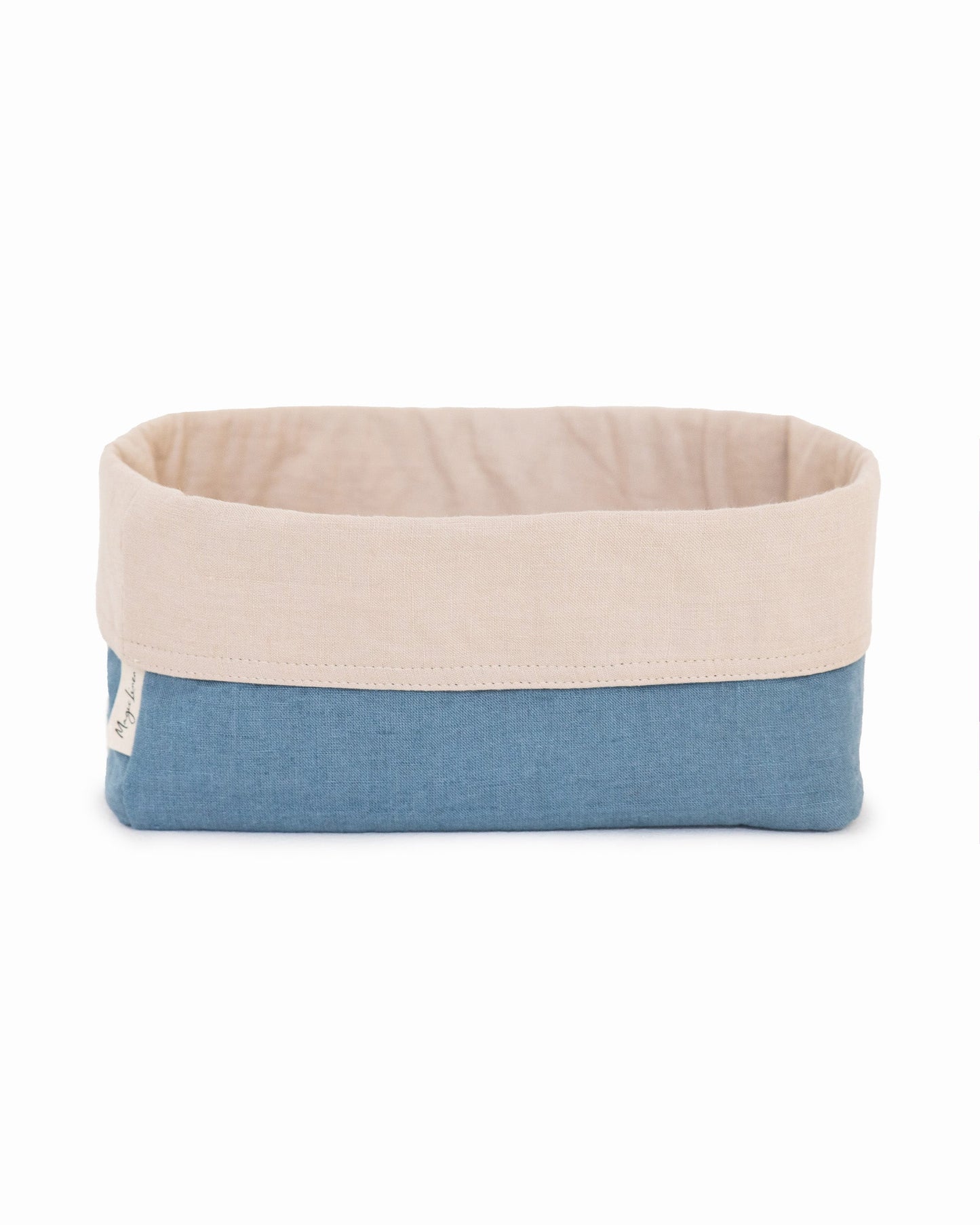 Linen bread basket in Gray blue | MagicLinen