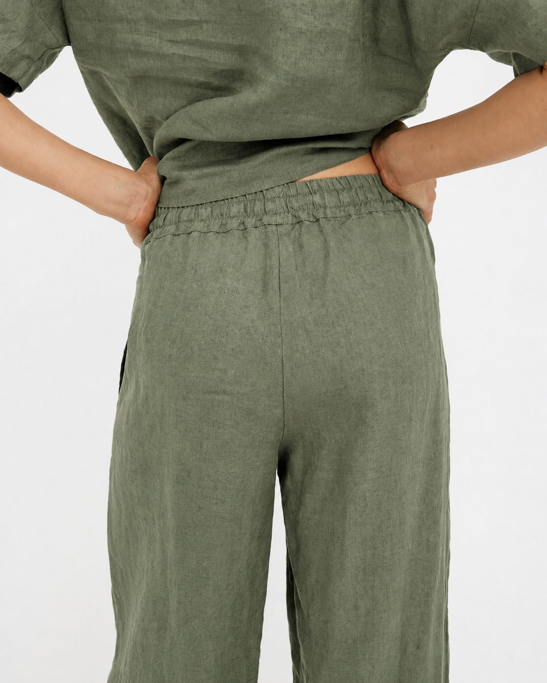 Linen pajama set SAVANNAH in Mist green