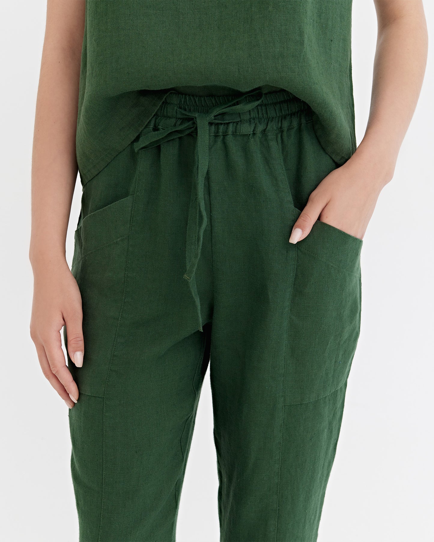 Linen Pants SARDINIA in Deep green