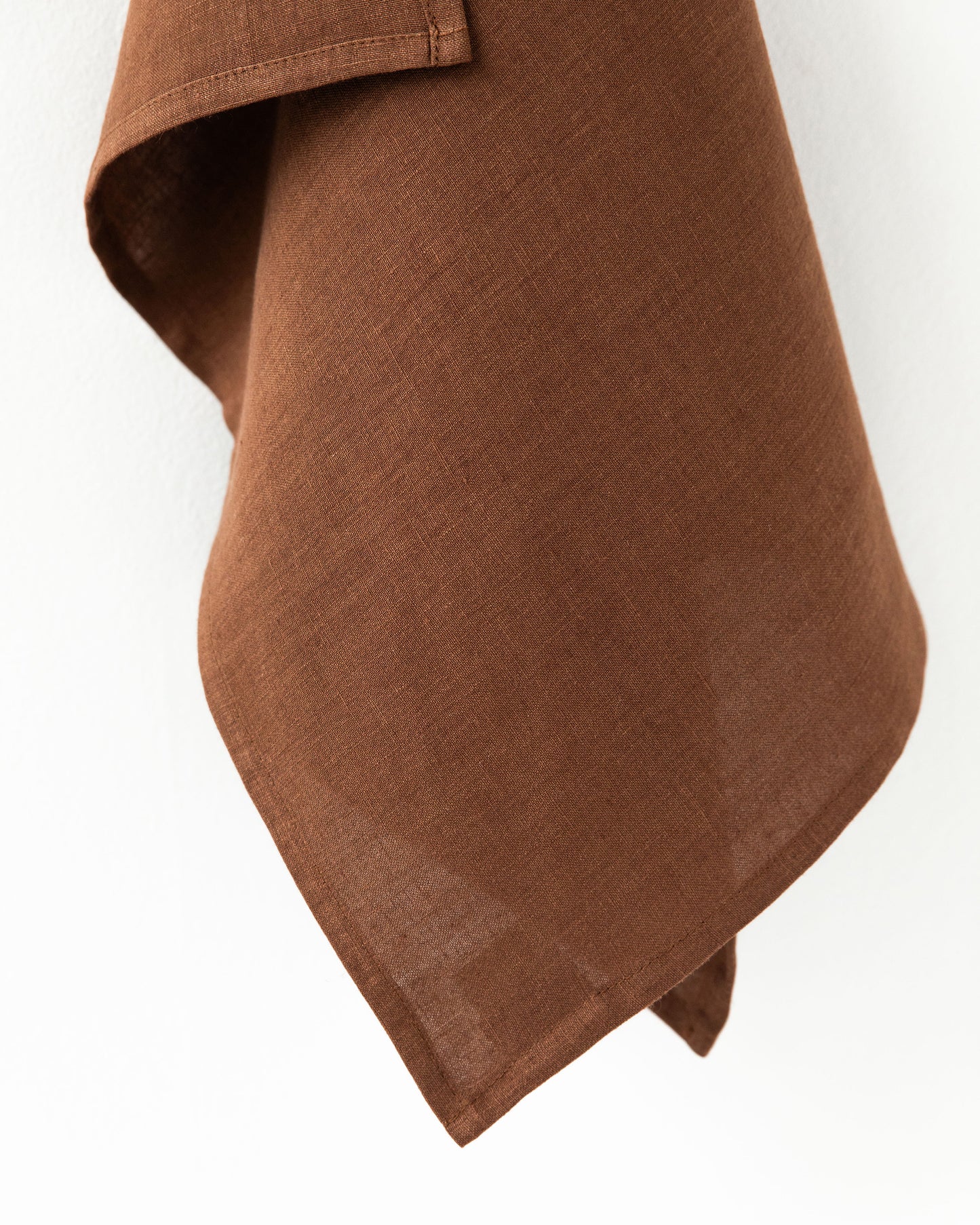 Linen tea towel in Chocolate brown