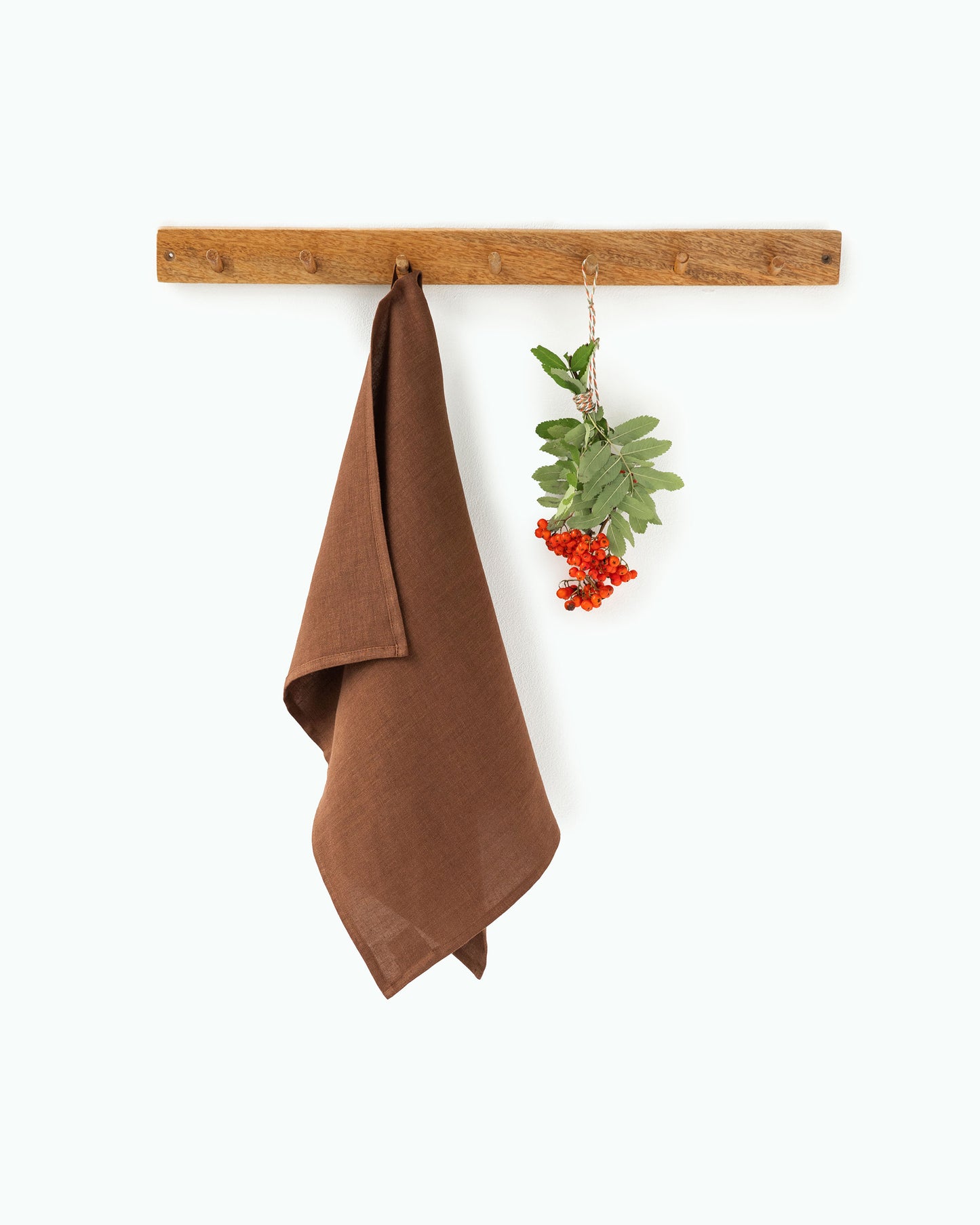 Linen tea towel in Chocolate brown