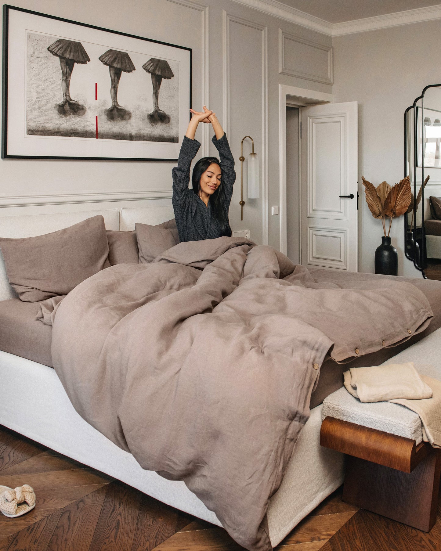 Mocha Linen Duvet Cover | MagicLinen