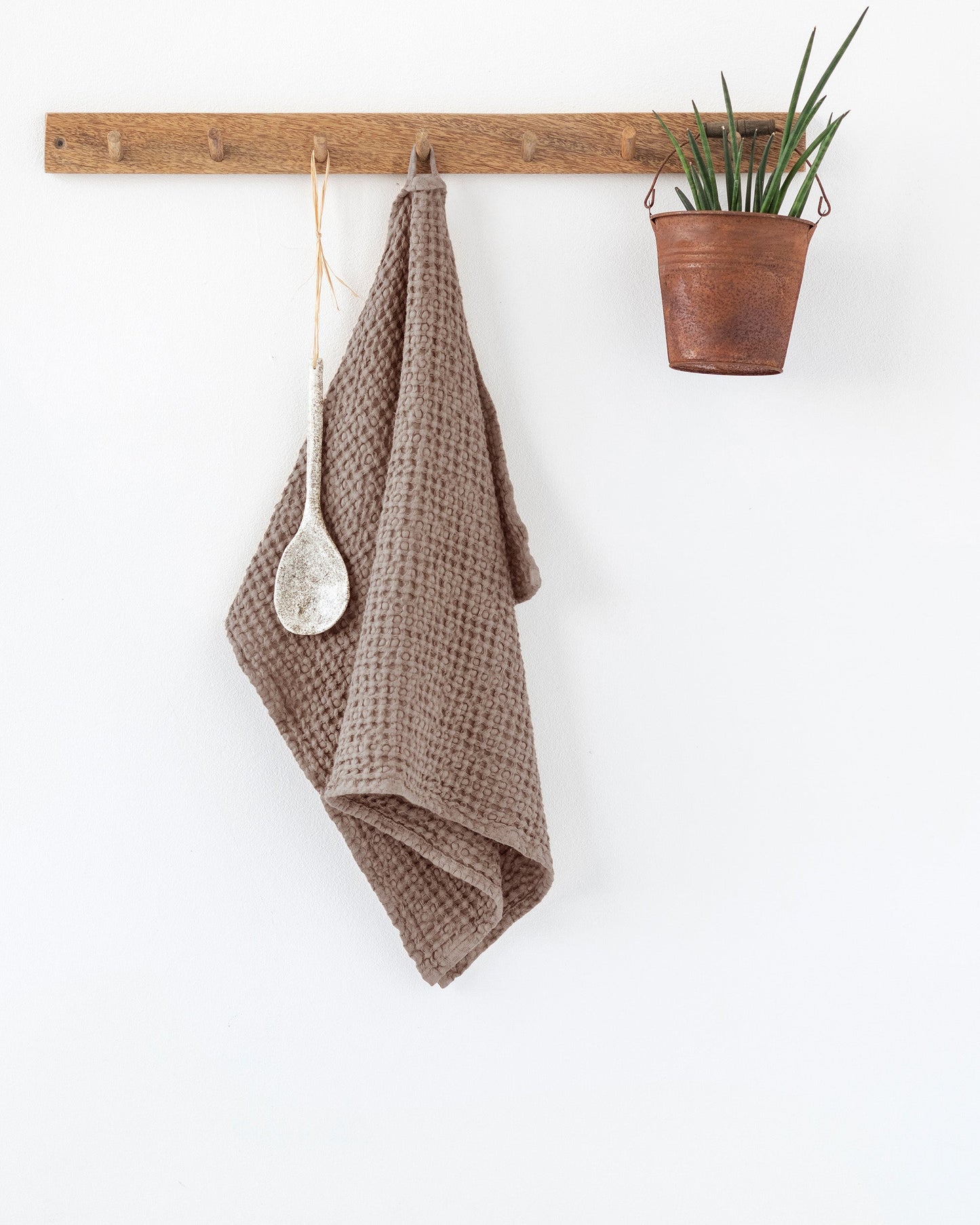 Waffle Kitchen Towel in Mocha | MagicLinen