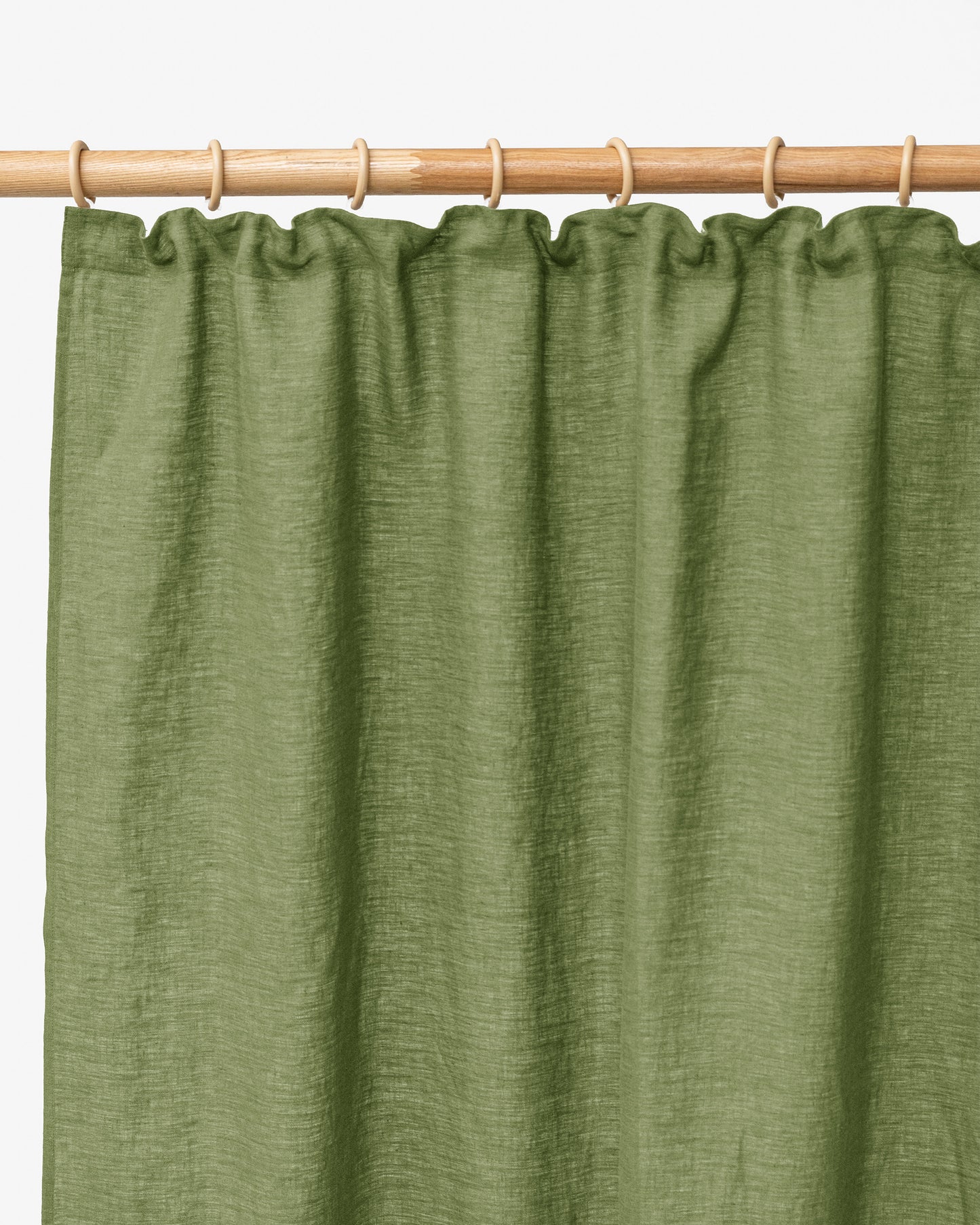 Pencil pleat linen curtain panel in Forest green (1 pcs)