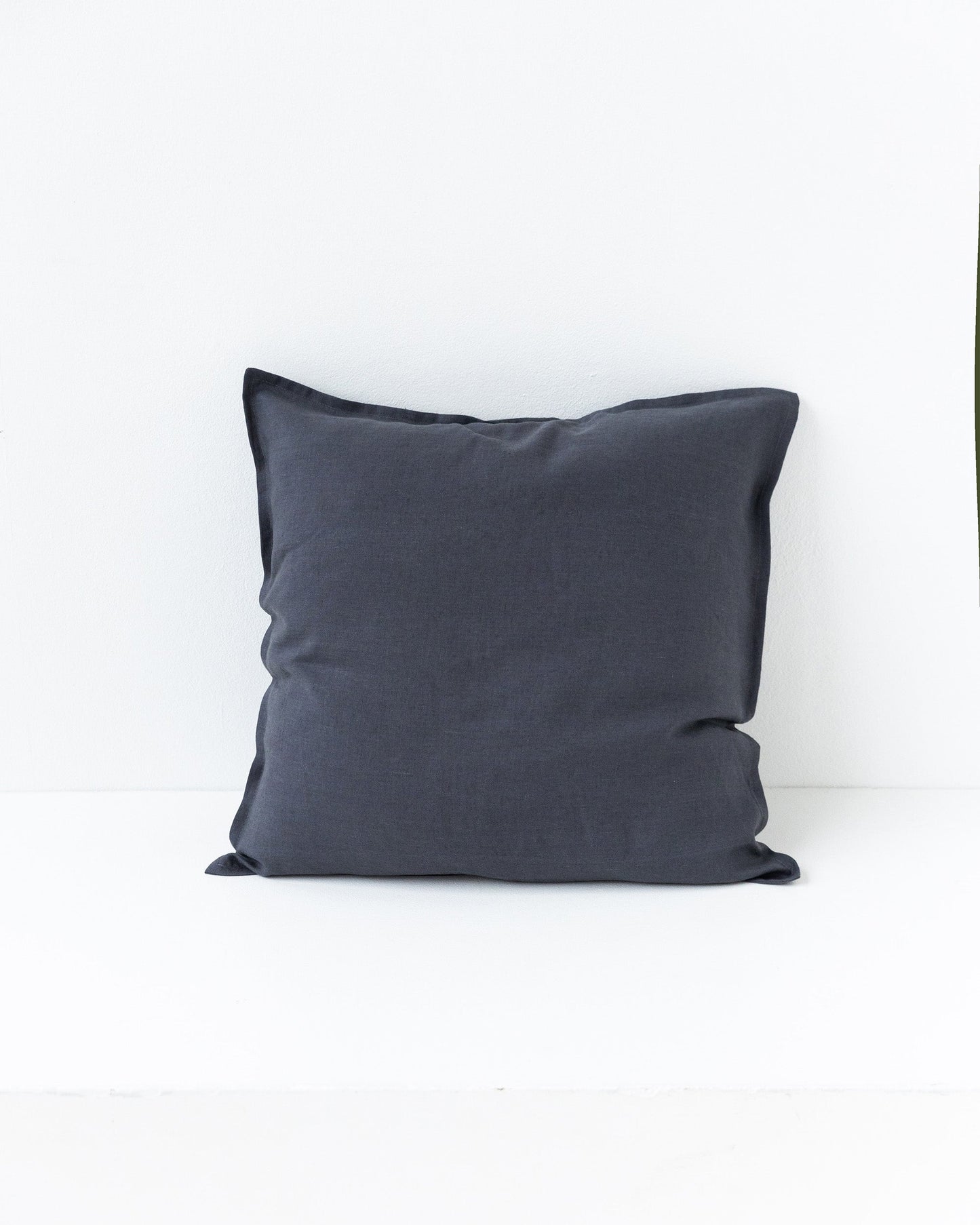 Deco Pillow Cover With Buttons in charcoal gray | MagicLinen