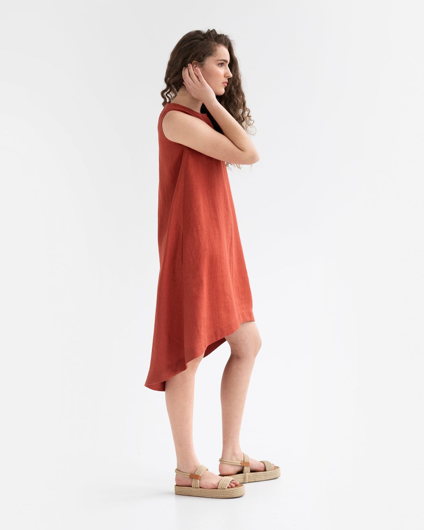 Royal TOSCANA linen dress in clay - MagicLinen