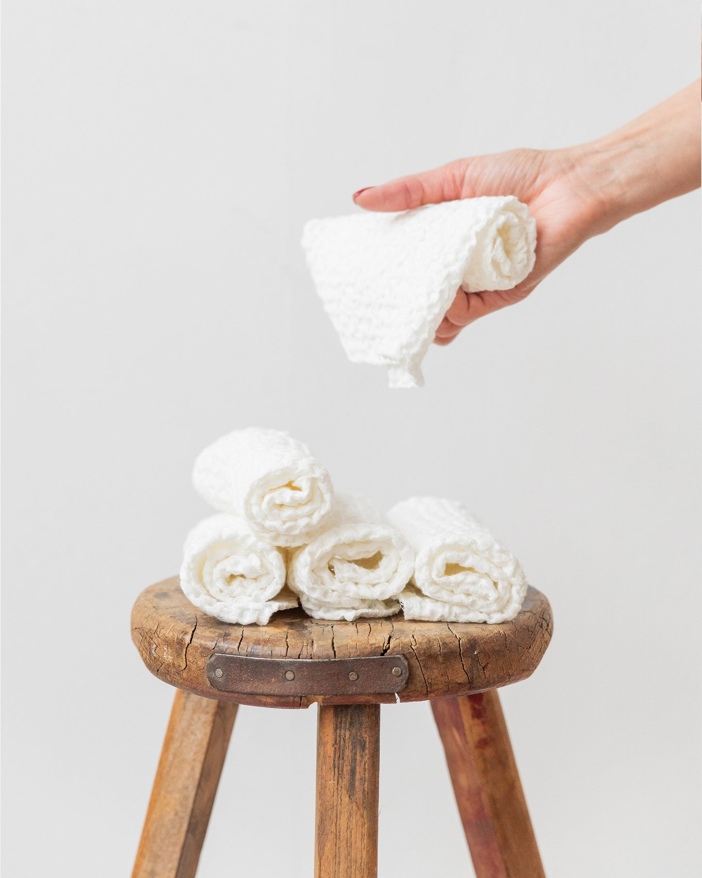 Waffle Face Cloth set of 5