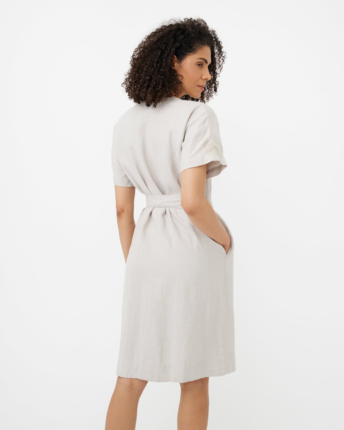 Linen Dress PADAR in Natural flax