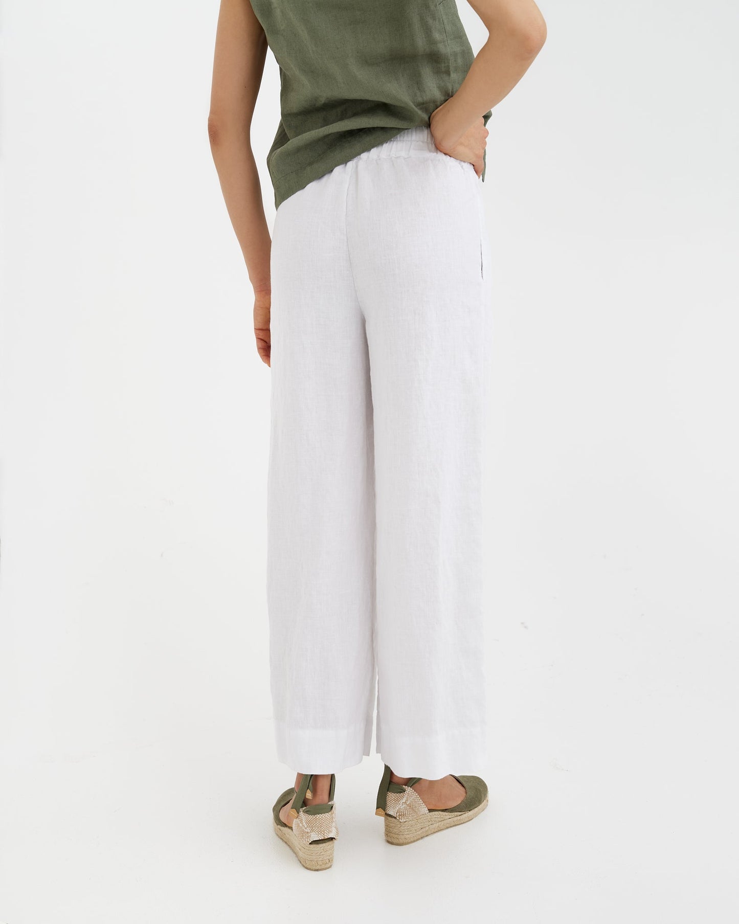 Wide leg linen pants ALCUDIA in White