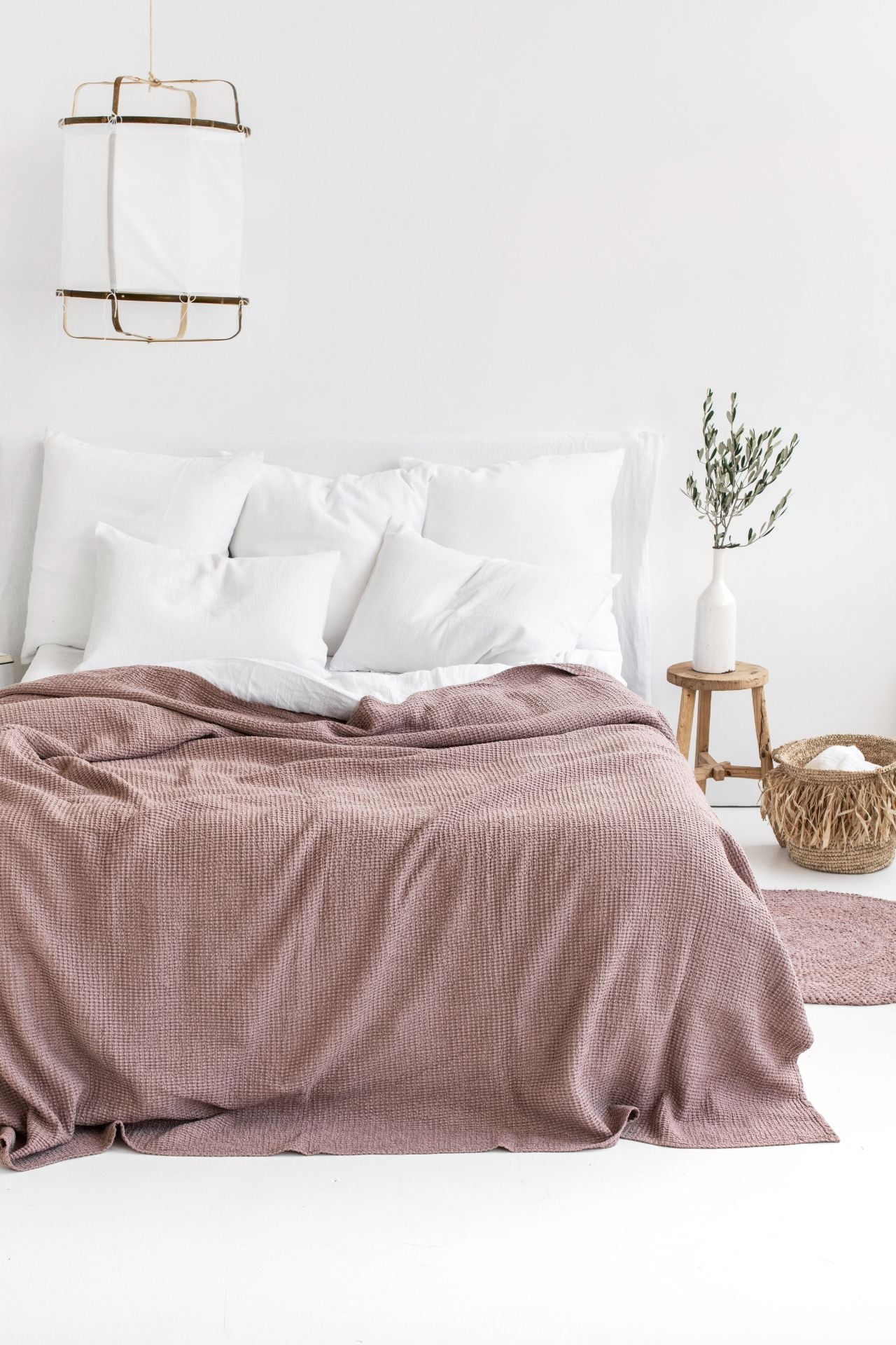 Woodrose waffle blanket