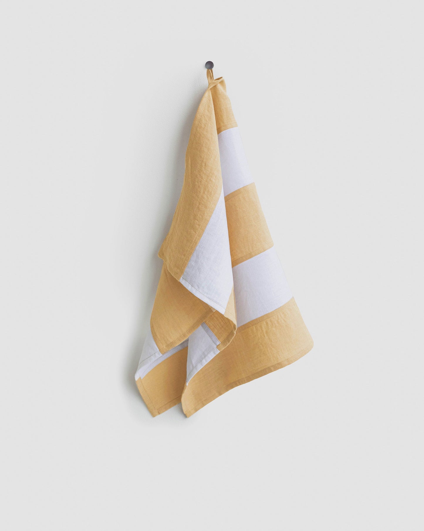 Zero-waste striped linen tea towel