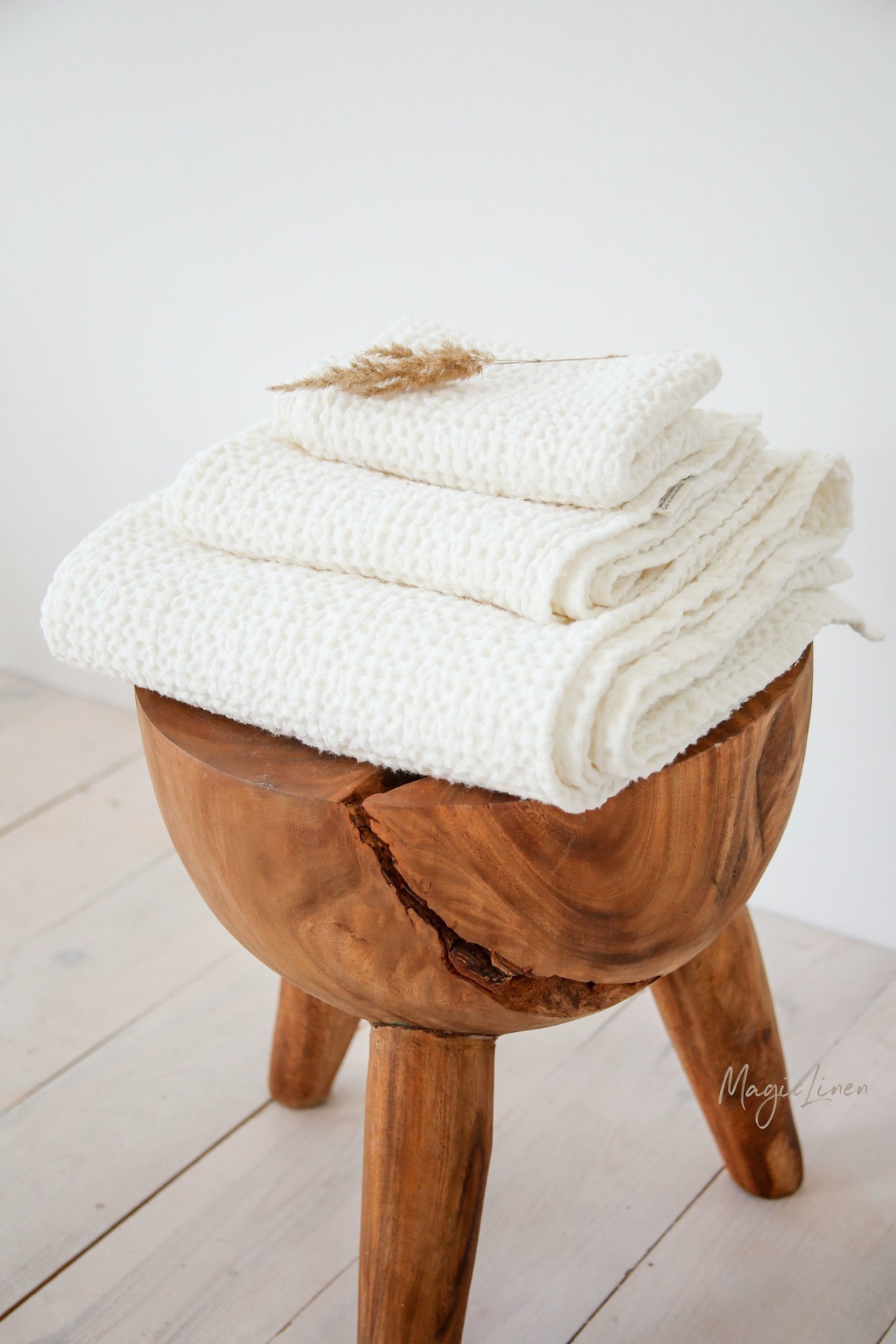 White waffle towel set (3 pcs)