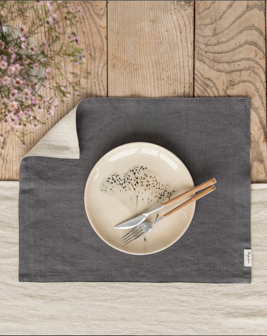 Double Layer Linen Placemat Set of 2