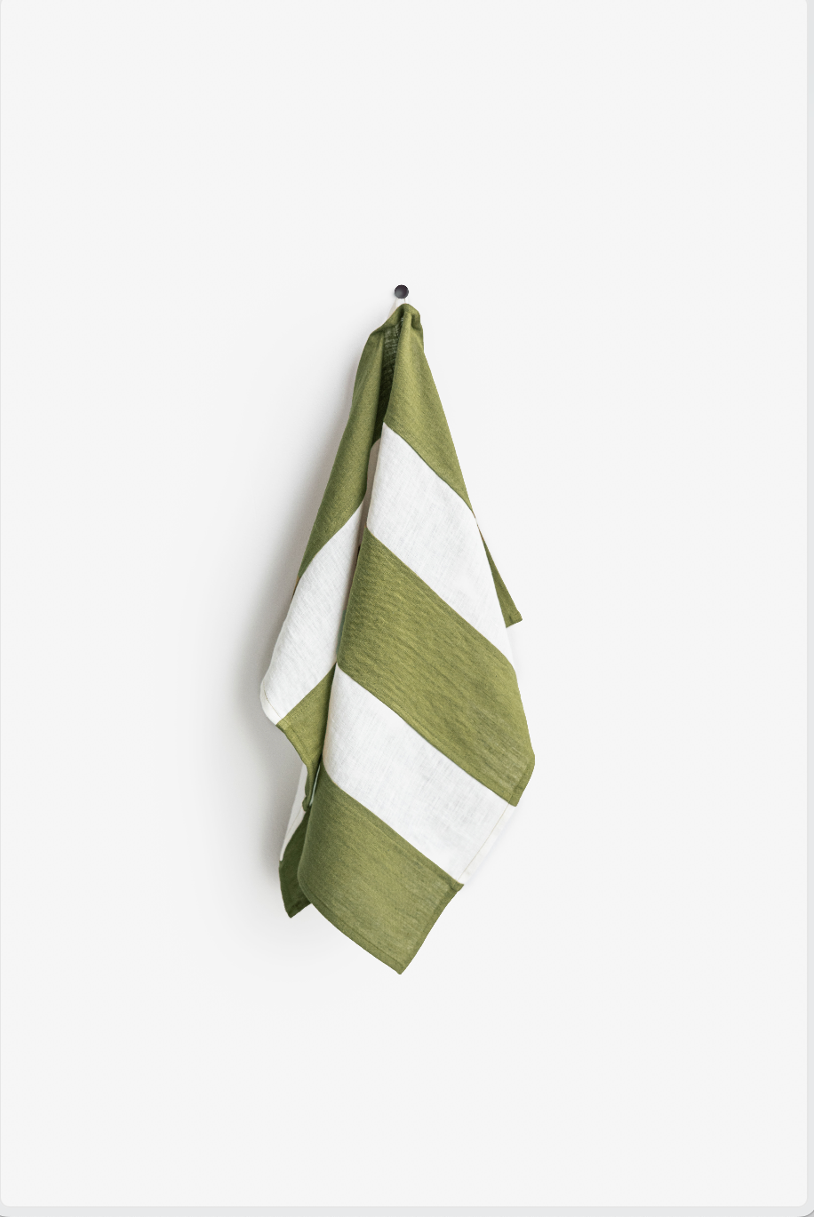 Zero-waste striped linen tea towel