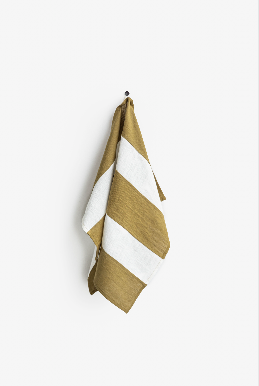 Zero-waste striped linen tea towel