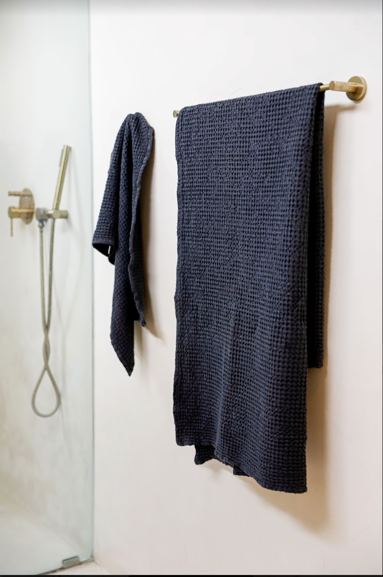 Dark gray waffle towel set (3 pcs)