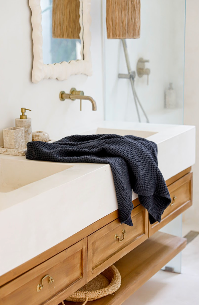 Dark gray waffle towel set (3 pcs)