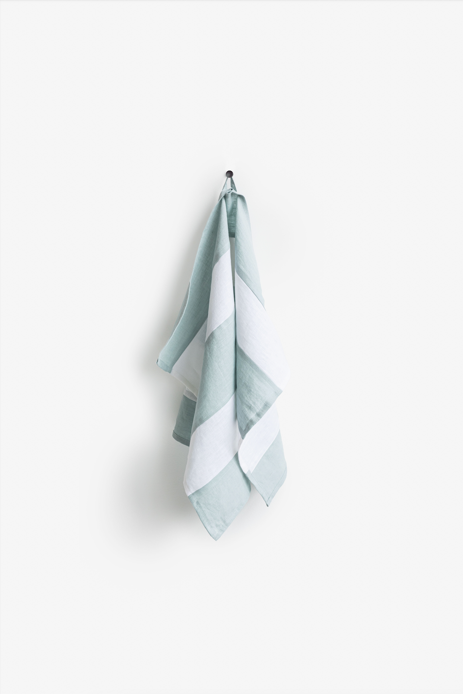 Zero-waste striped linen tea towel