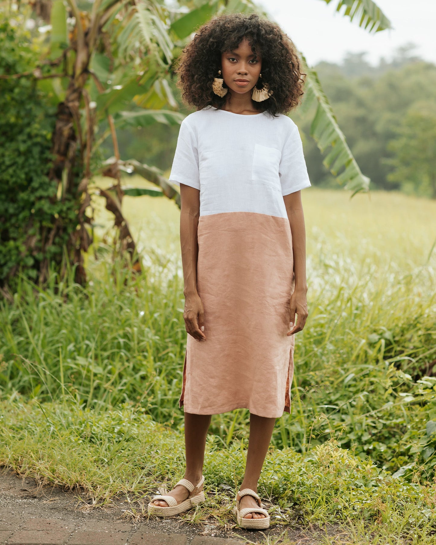 Color-block linen dress PALAWAN - MagicLinen