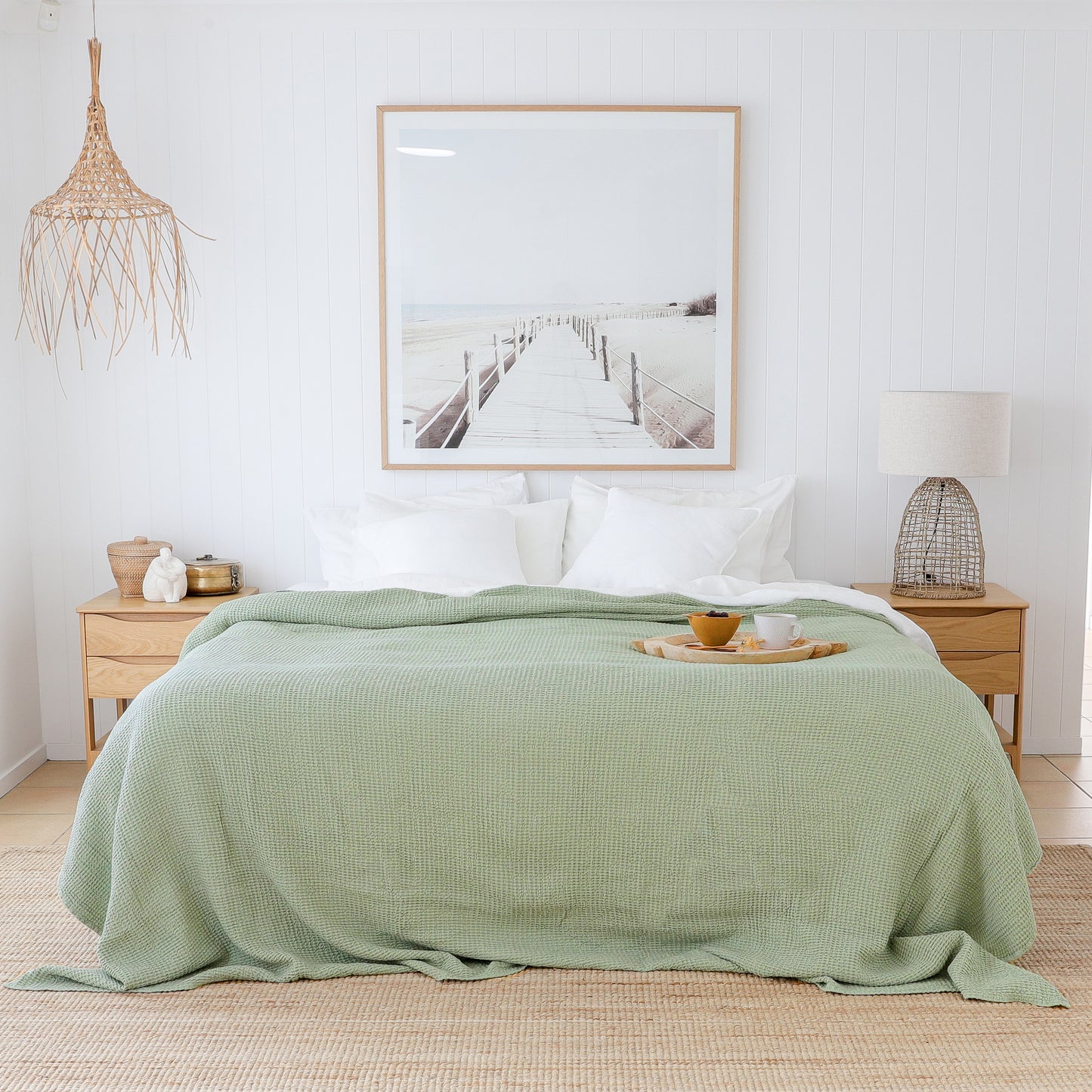 Pistachio waffle blanket