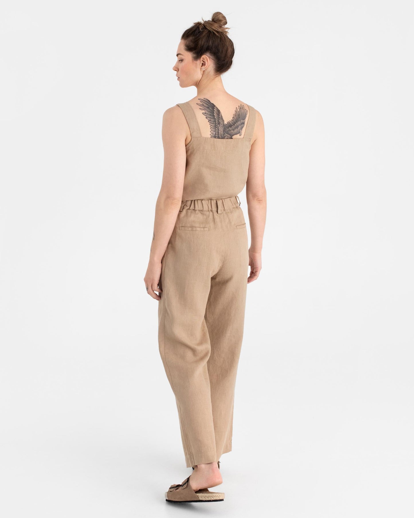 Wide leg linen pants ROME in Wheat - MagicLinen