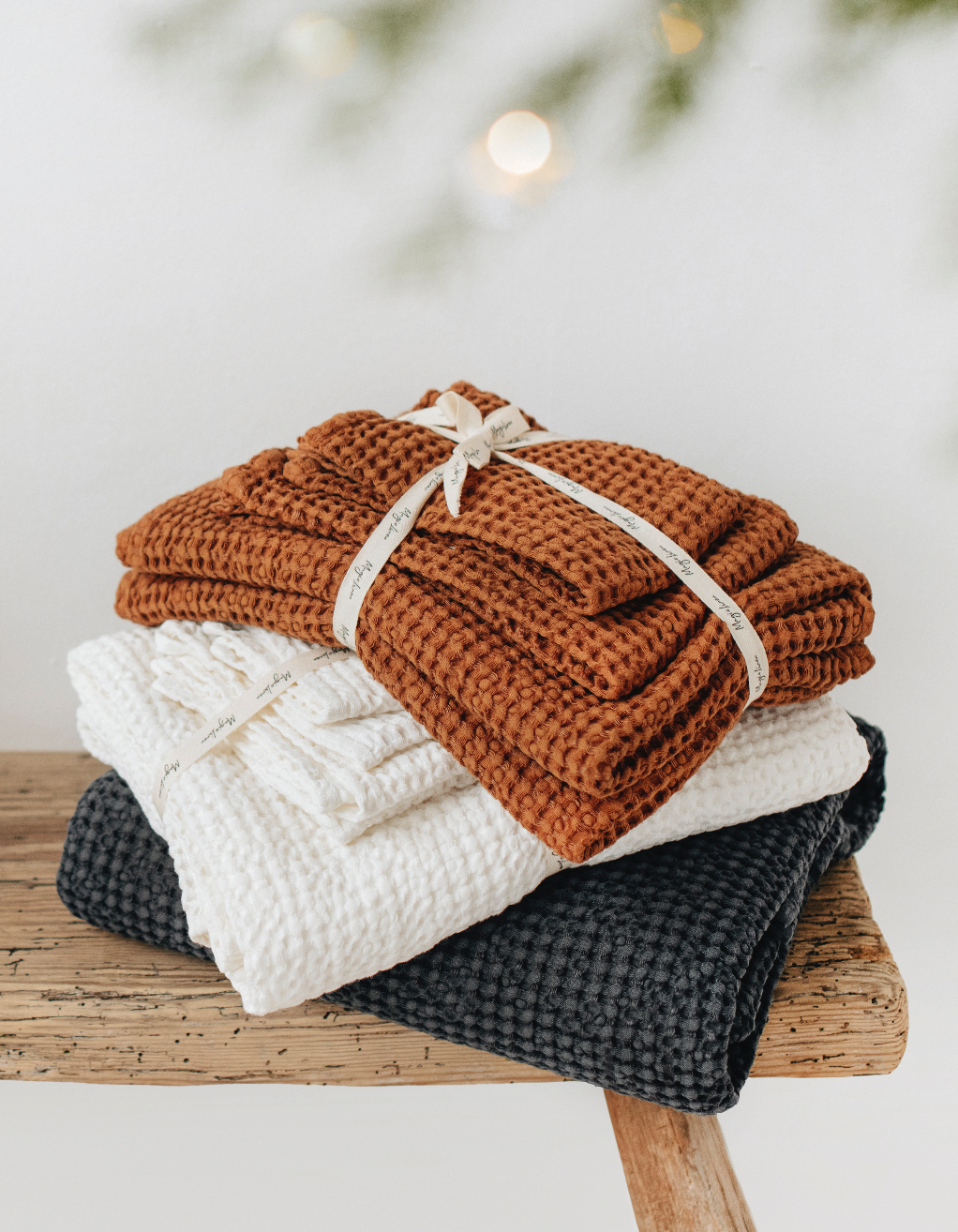 Cinnamon waffle towel set of 3