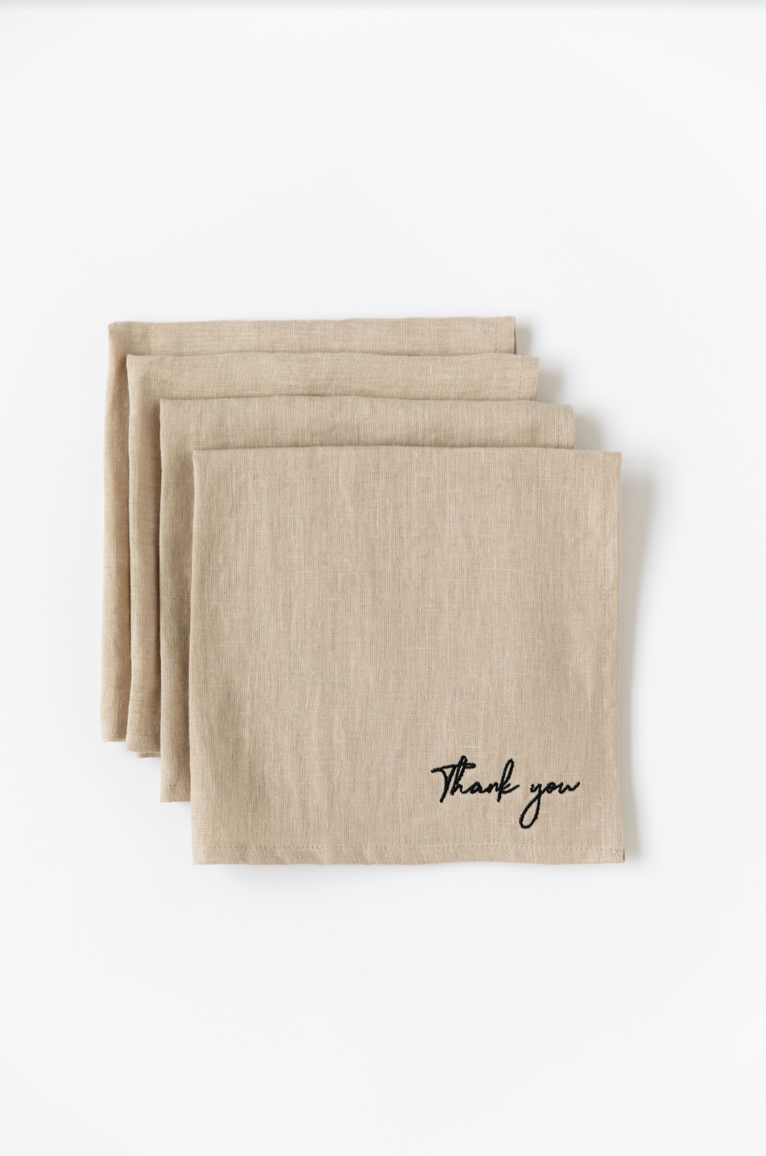 THANKSGIVING – EMBROIDERED LINEN NAPKIN SET OF 4