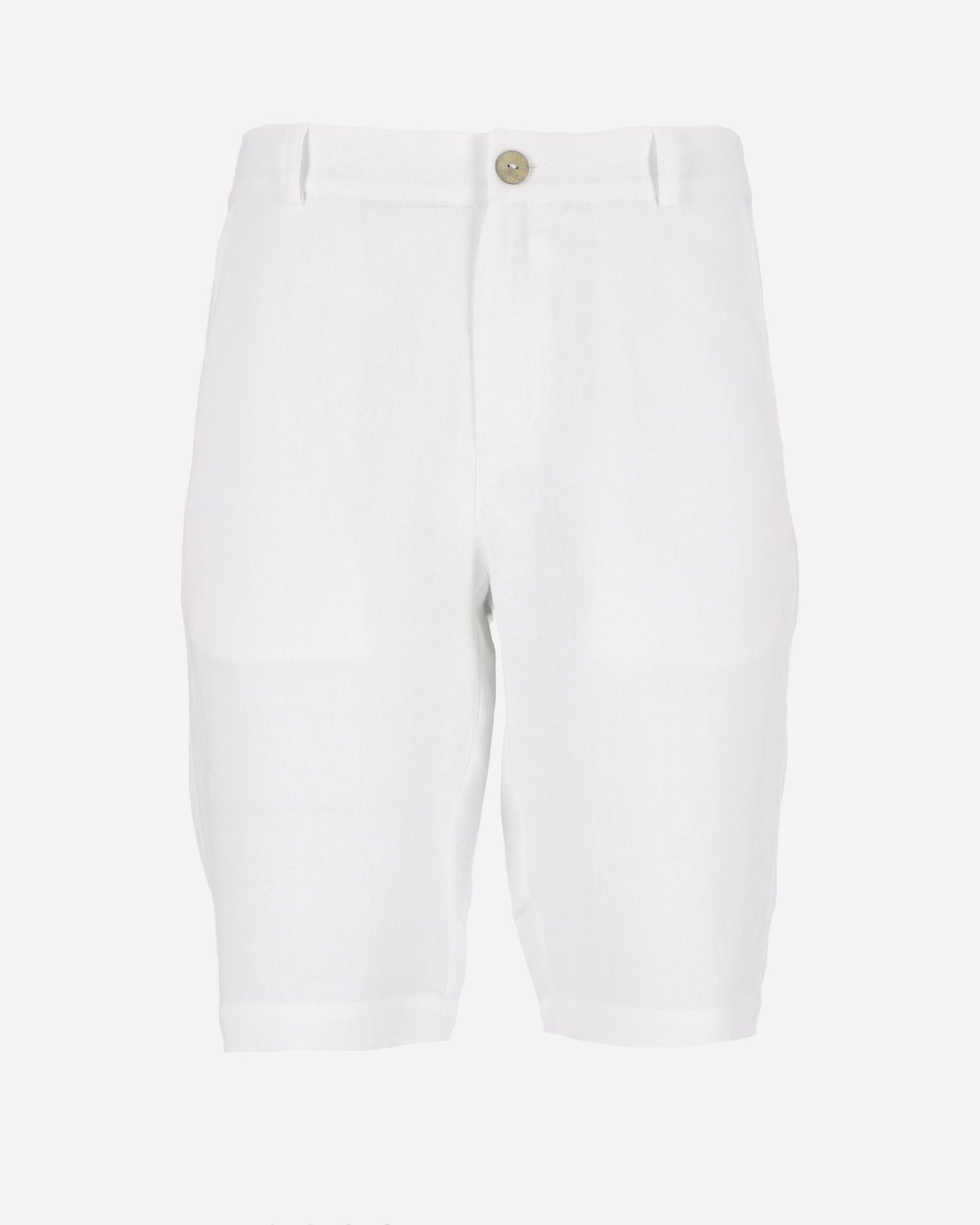 Knee-length men's linen shorts VIGAN in White - MagicLinen