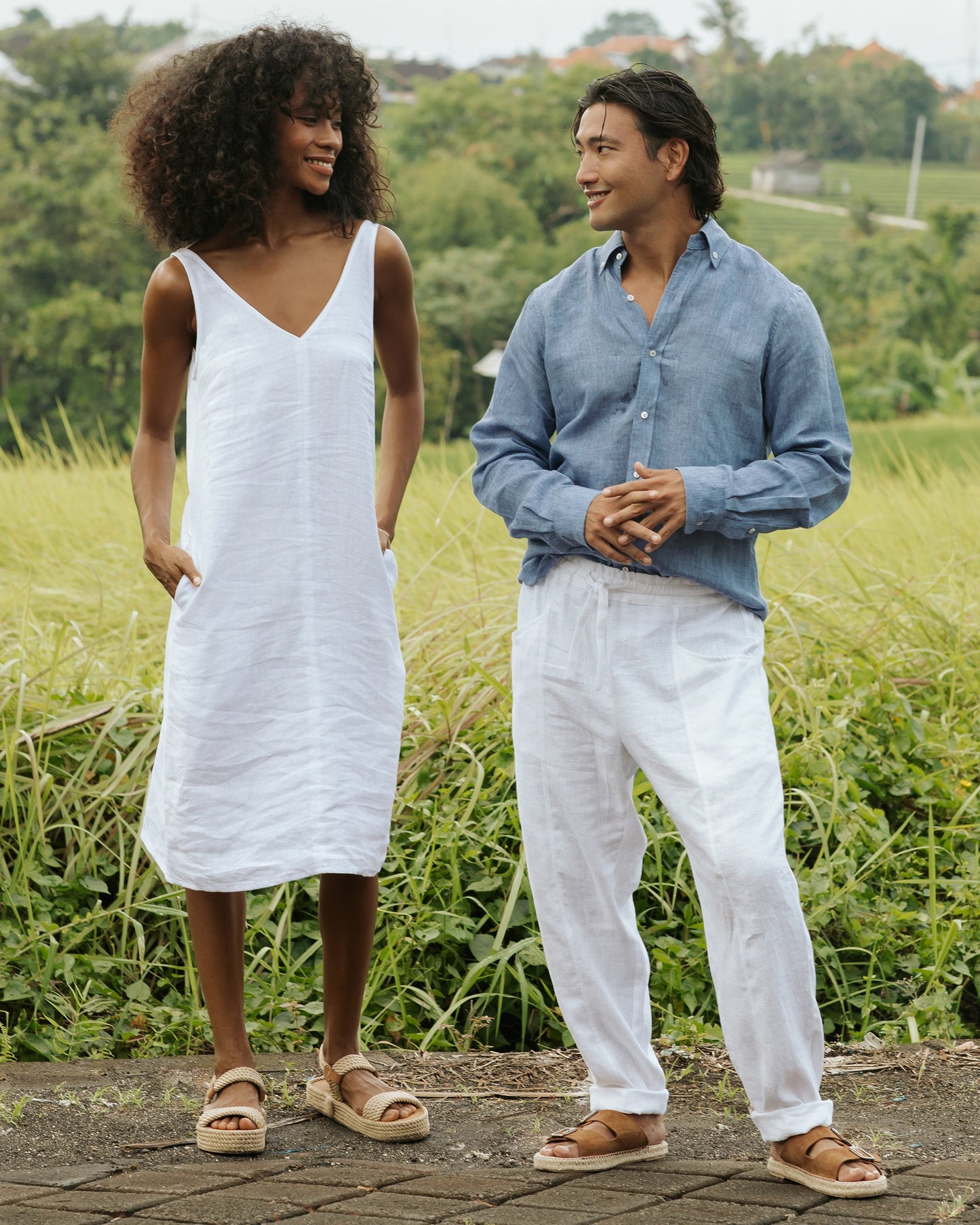 Men's classic linen shirt WENGEN in Denim chambray - MagicLinen