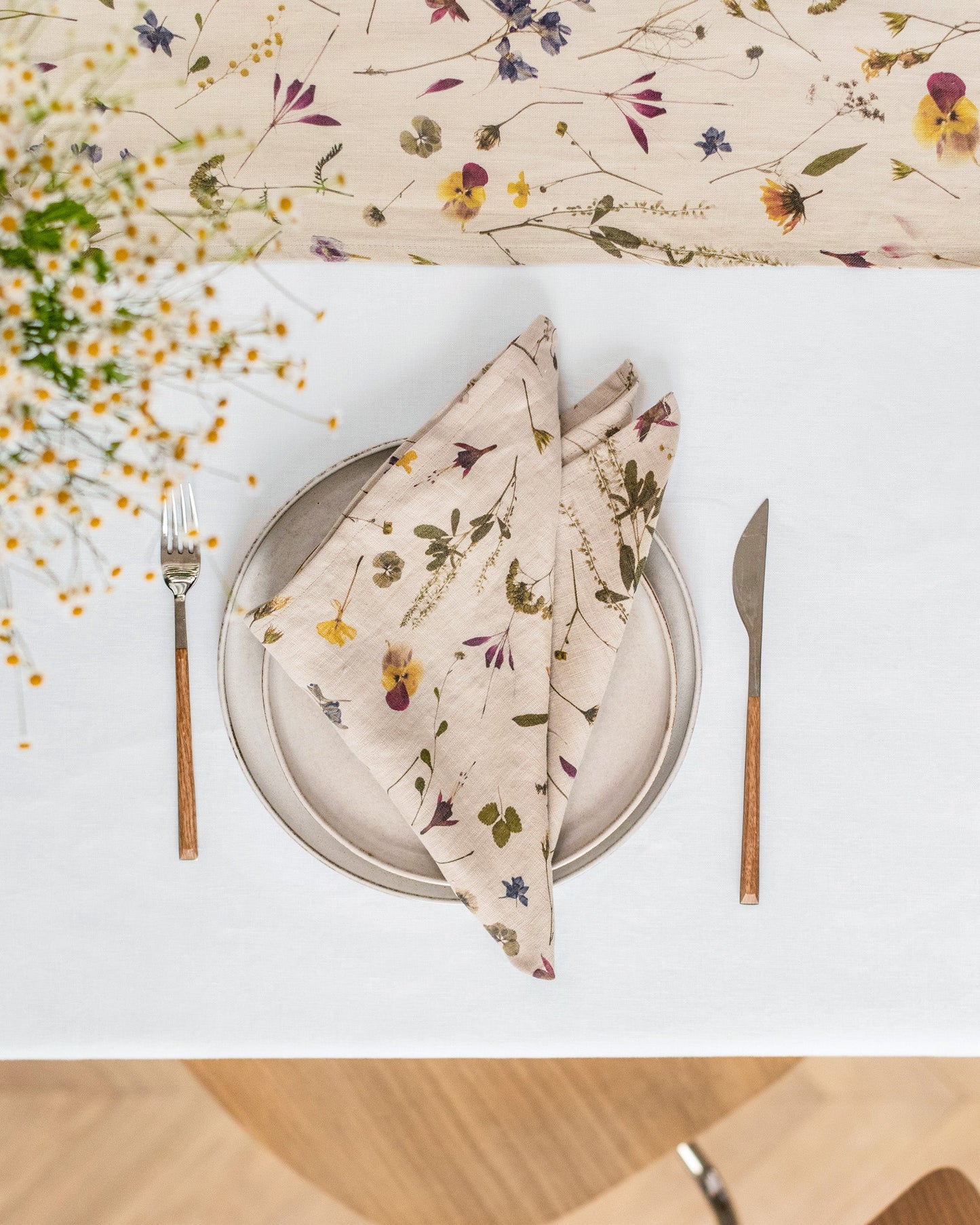 Botanical print linen napkin set of 2 - MagicLinen