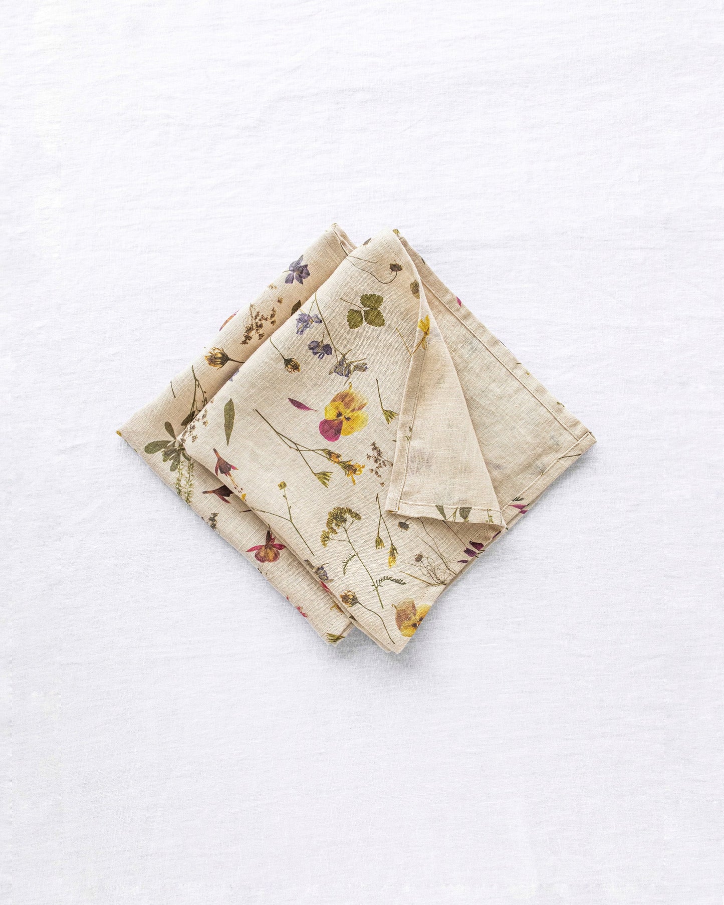 Botanical print linen napkin set of 2 - MagicLinen