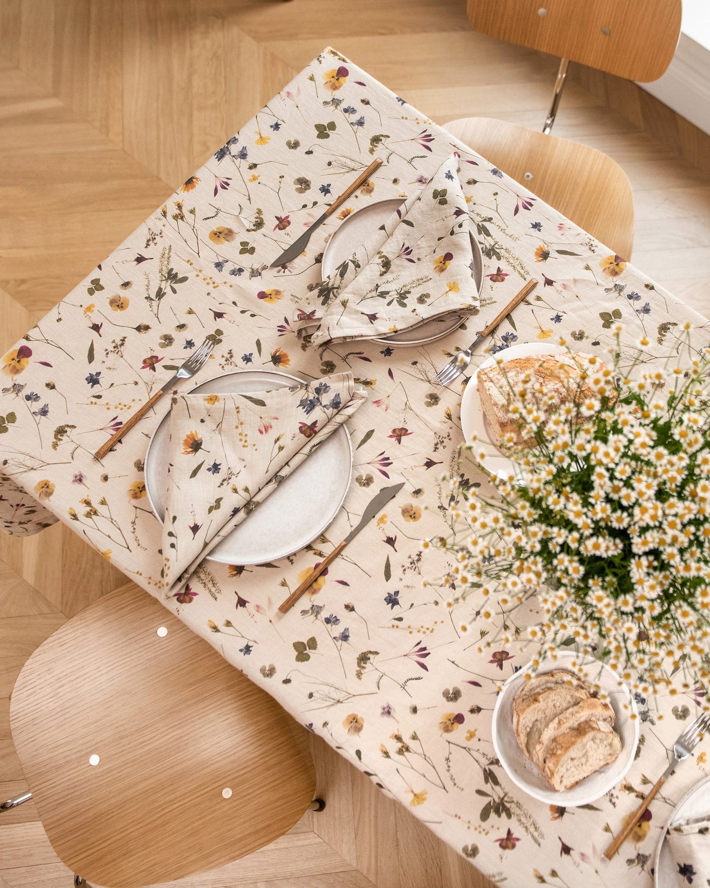Botanical print linen napkin set of 2 - MagicLinen