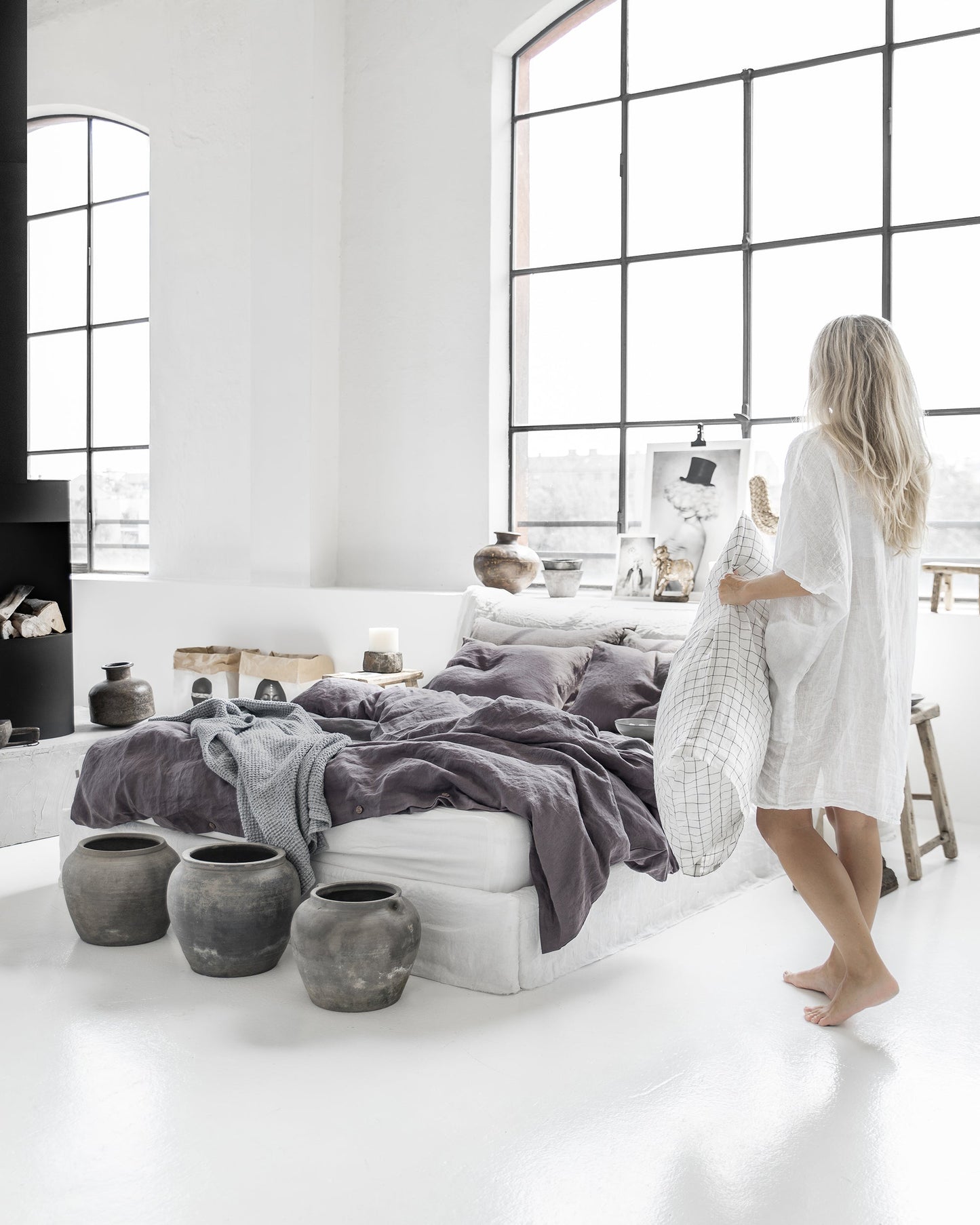 Charcoal gray linen duvet cover - MagicLinen