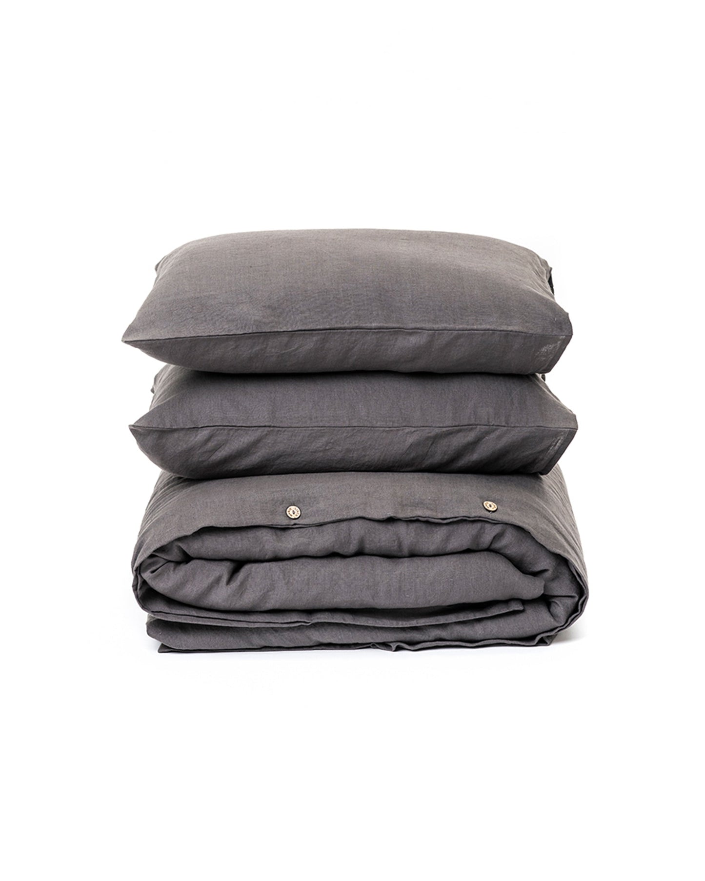 Charcoal gray linen duvet cover set (3 pcs) - MagicLinen