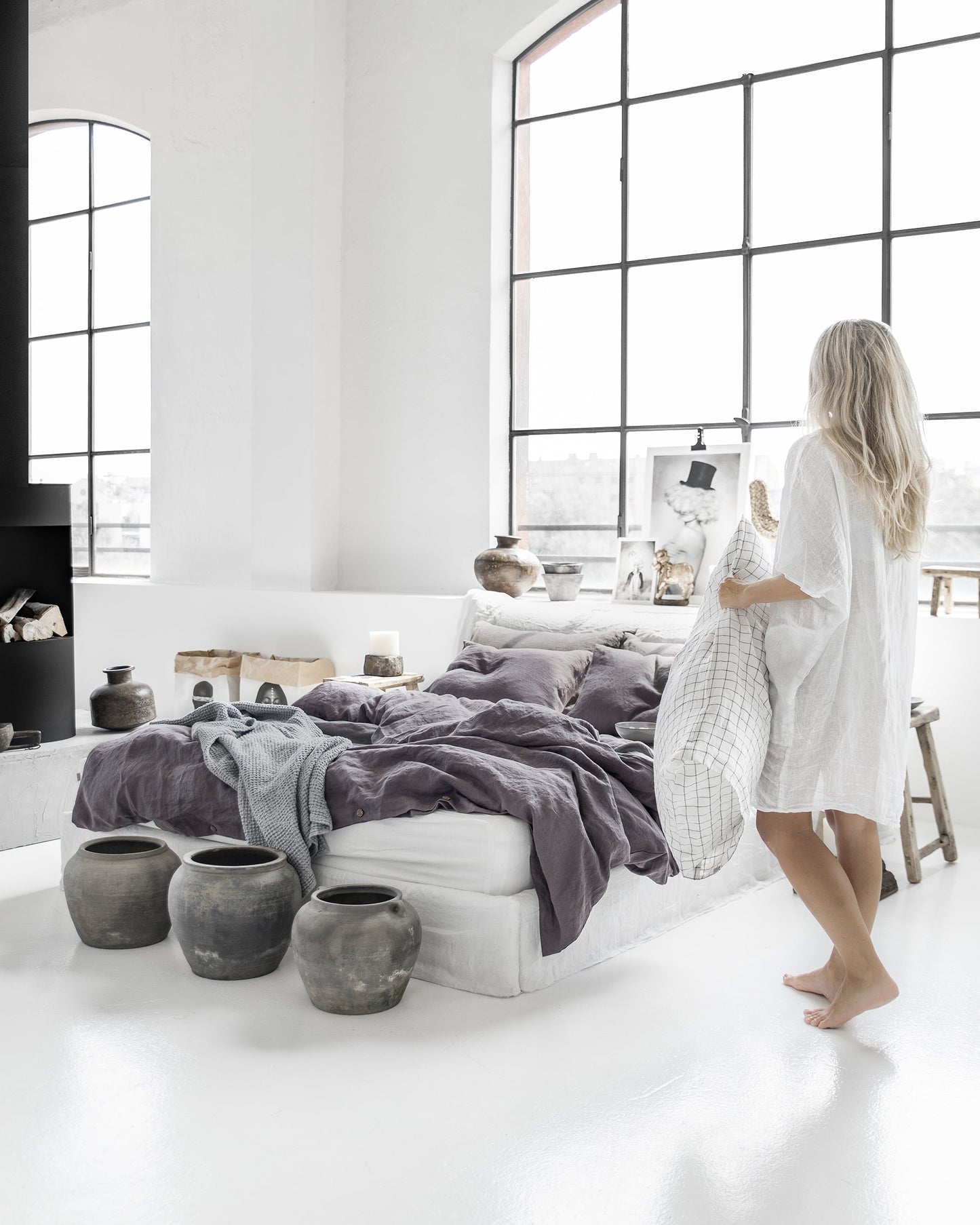 Charcoal gray linen duvet cover set (3 pcs) - MagicLinen