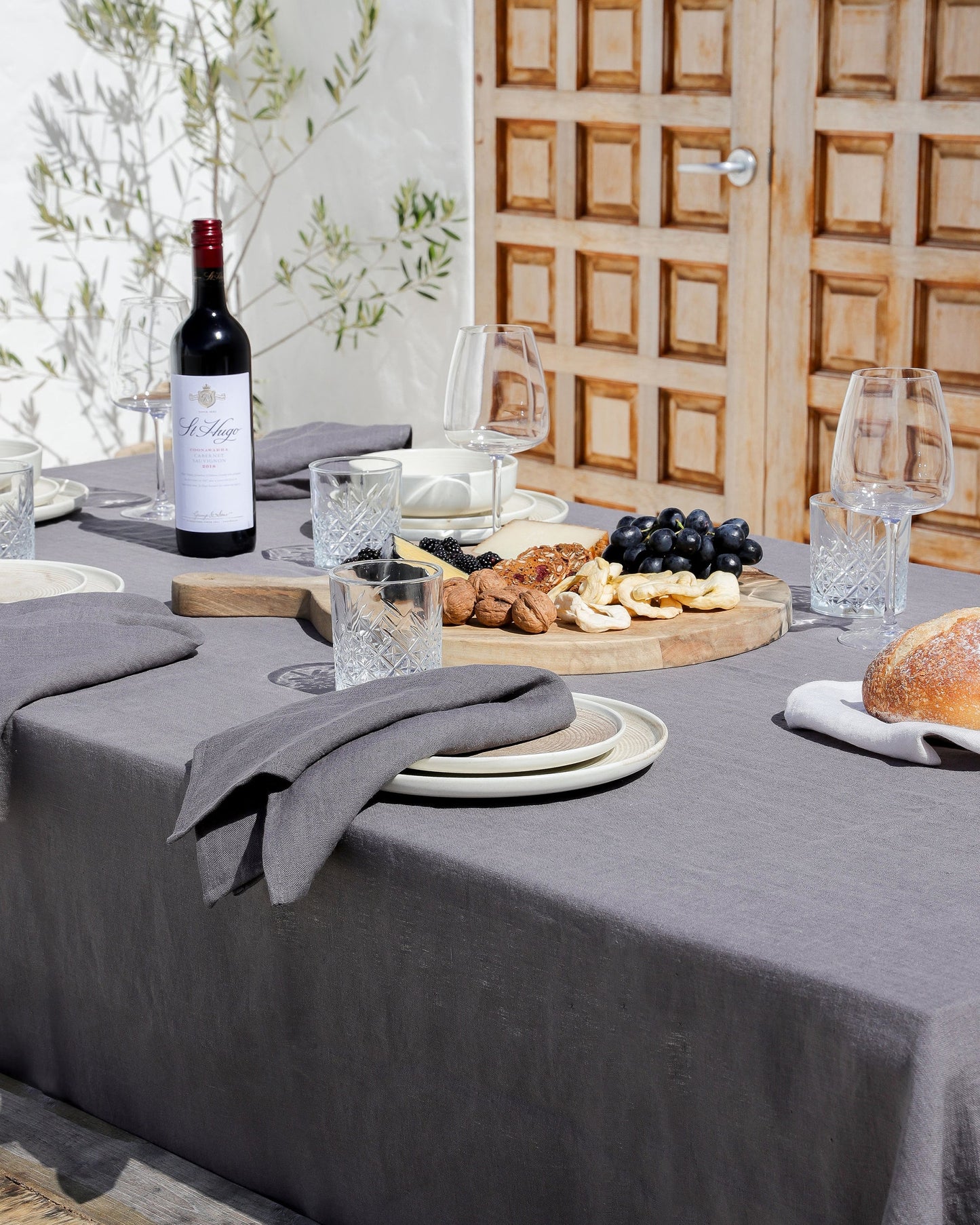 Charcoal Gray Linen tablecloth - MagicLinen
