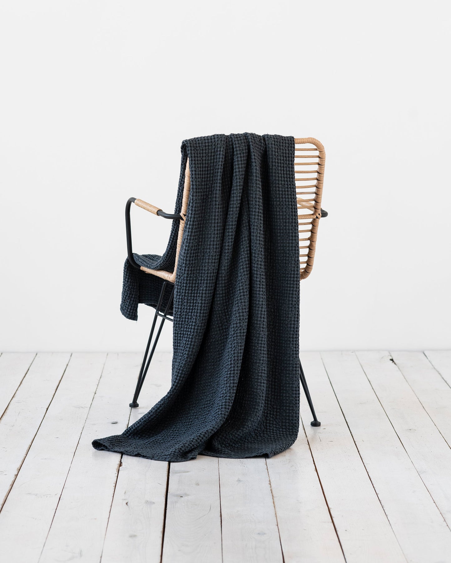 Dark gray waffle throw - MagicLinen