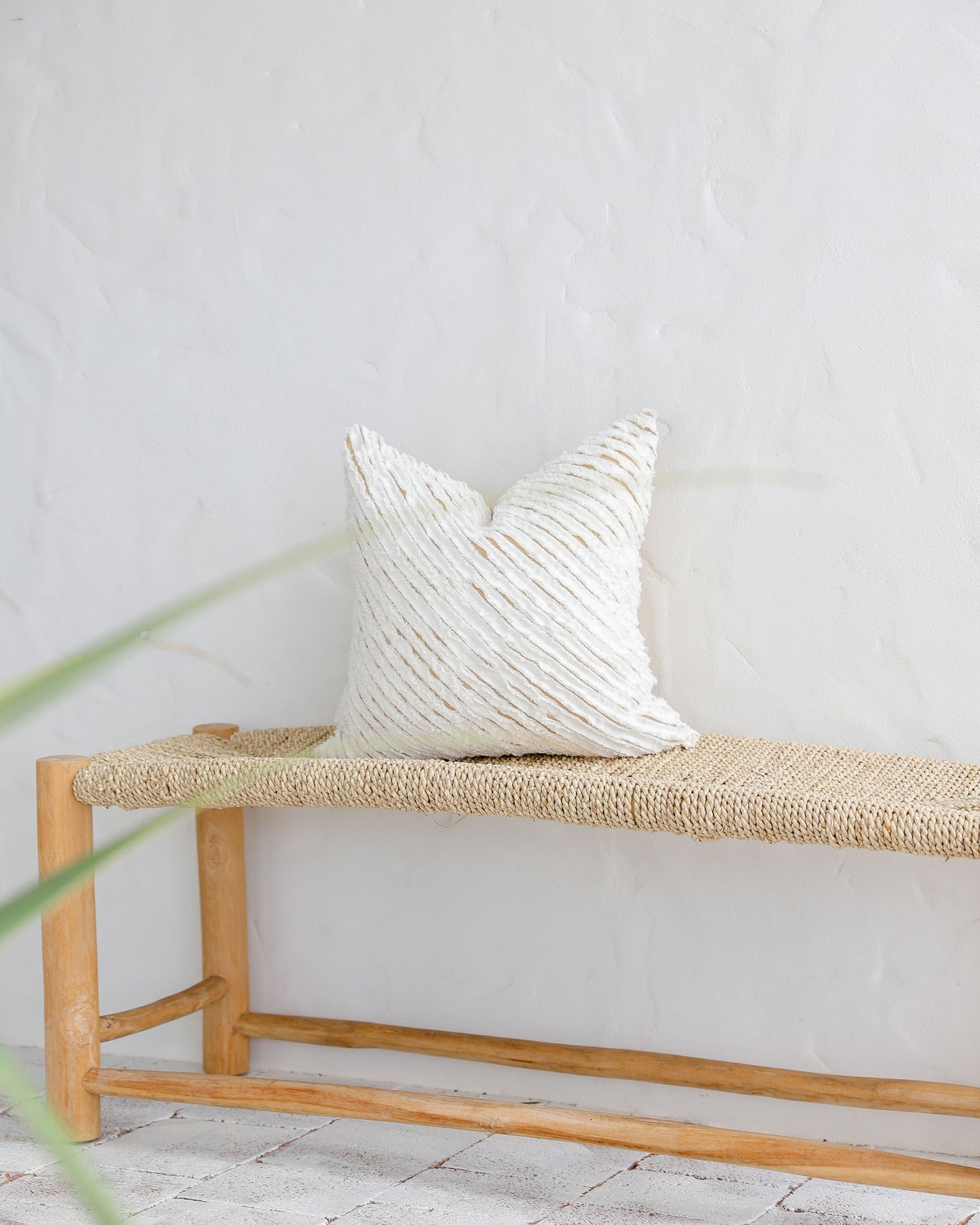 Decorative linen pillow cover with striped fabric - MagicLinen