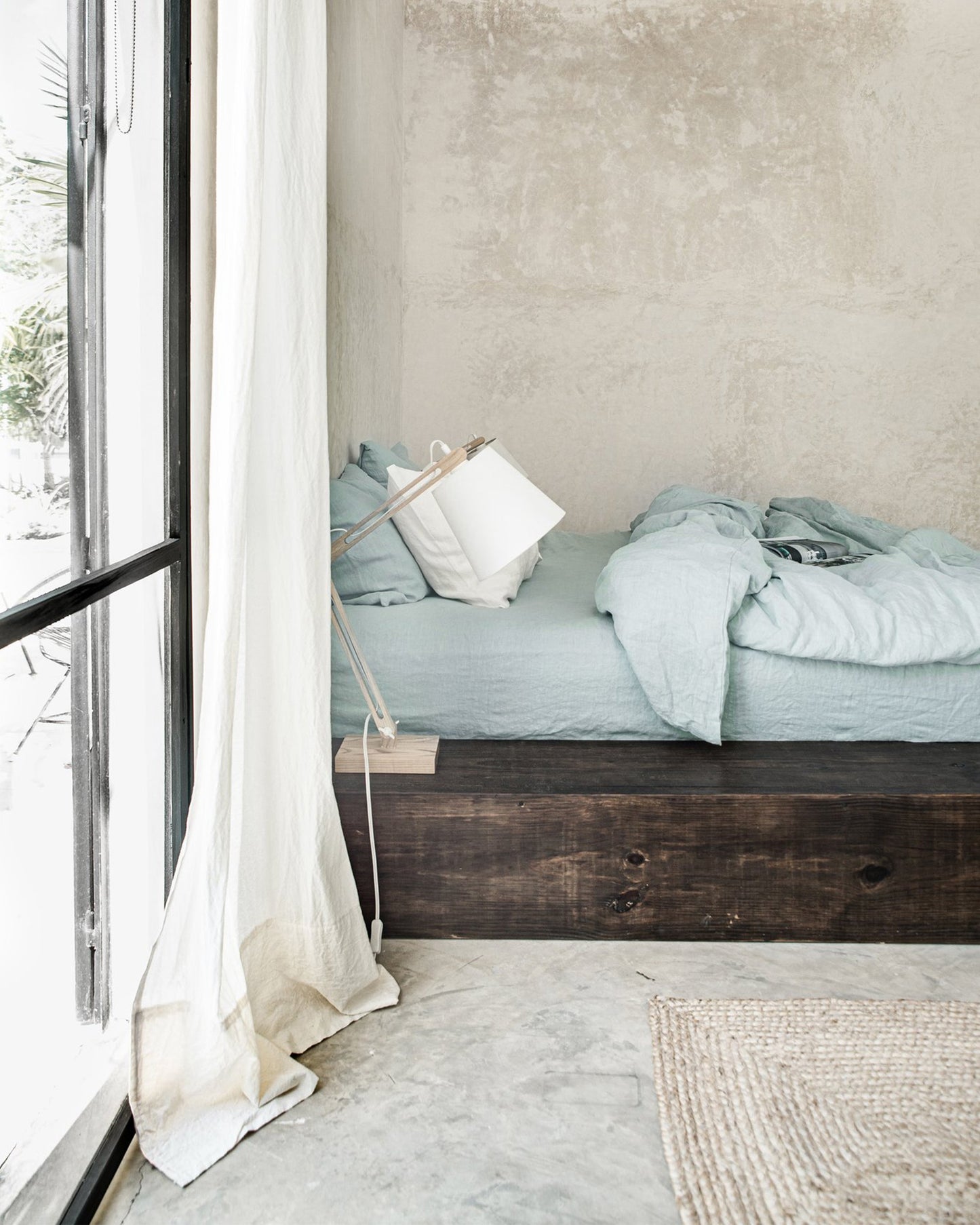 Dusty blue linen duvet cover - MagicLinen